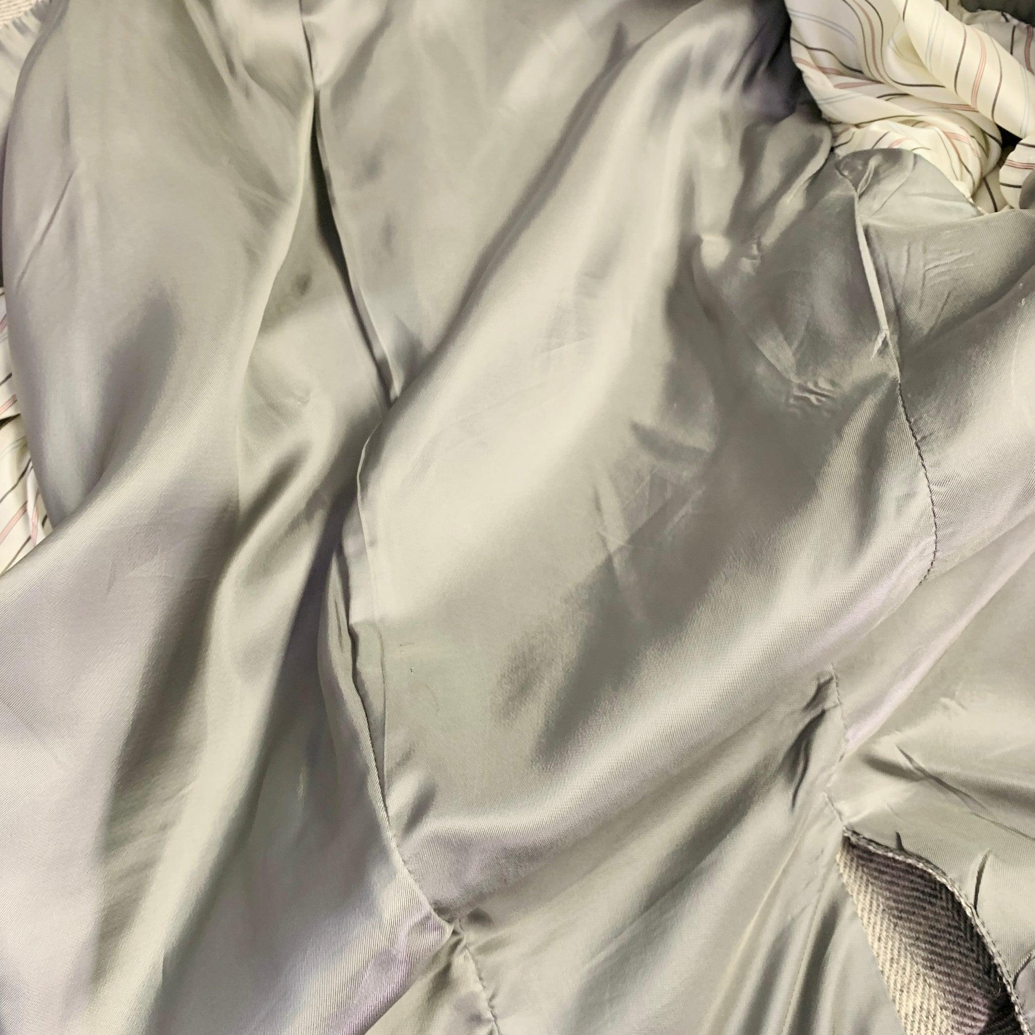 RALPH LAUREN Size 38 Regular Grey Light Grey Herringbone Camel Hair Sport Coat For Sale 4