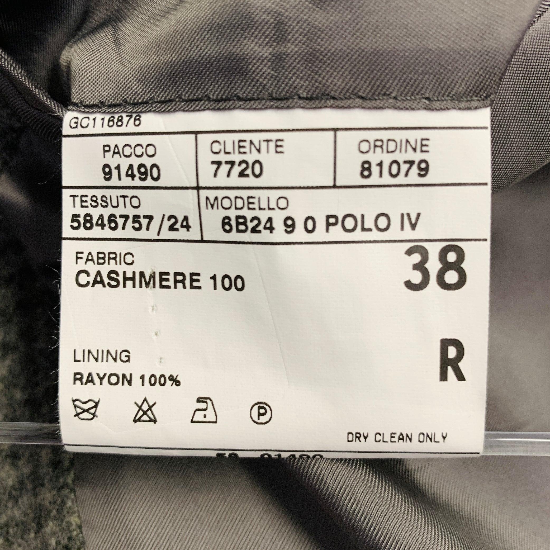 RALPH LAUREN Taille 38 Regular Manteau de sport en cachemire à carreaux gris clair en vente 5