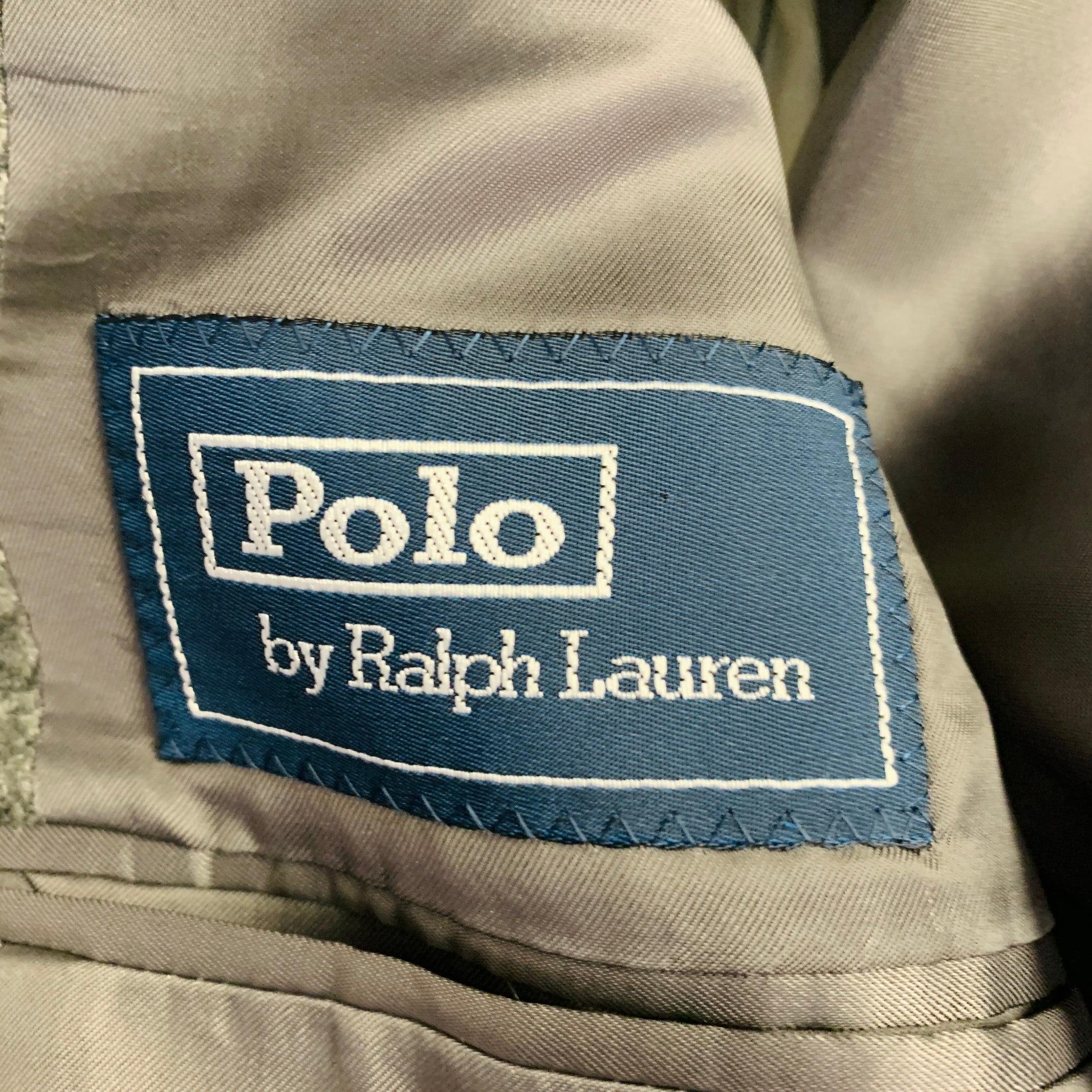 RALPH LAUREN Taille 38 Regular Manteau de sport en cachemire à carreaux gris clair en vente 3