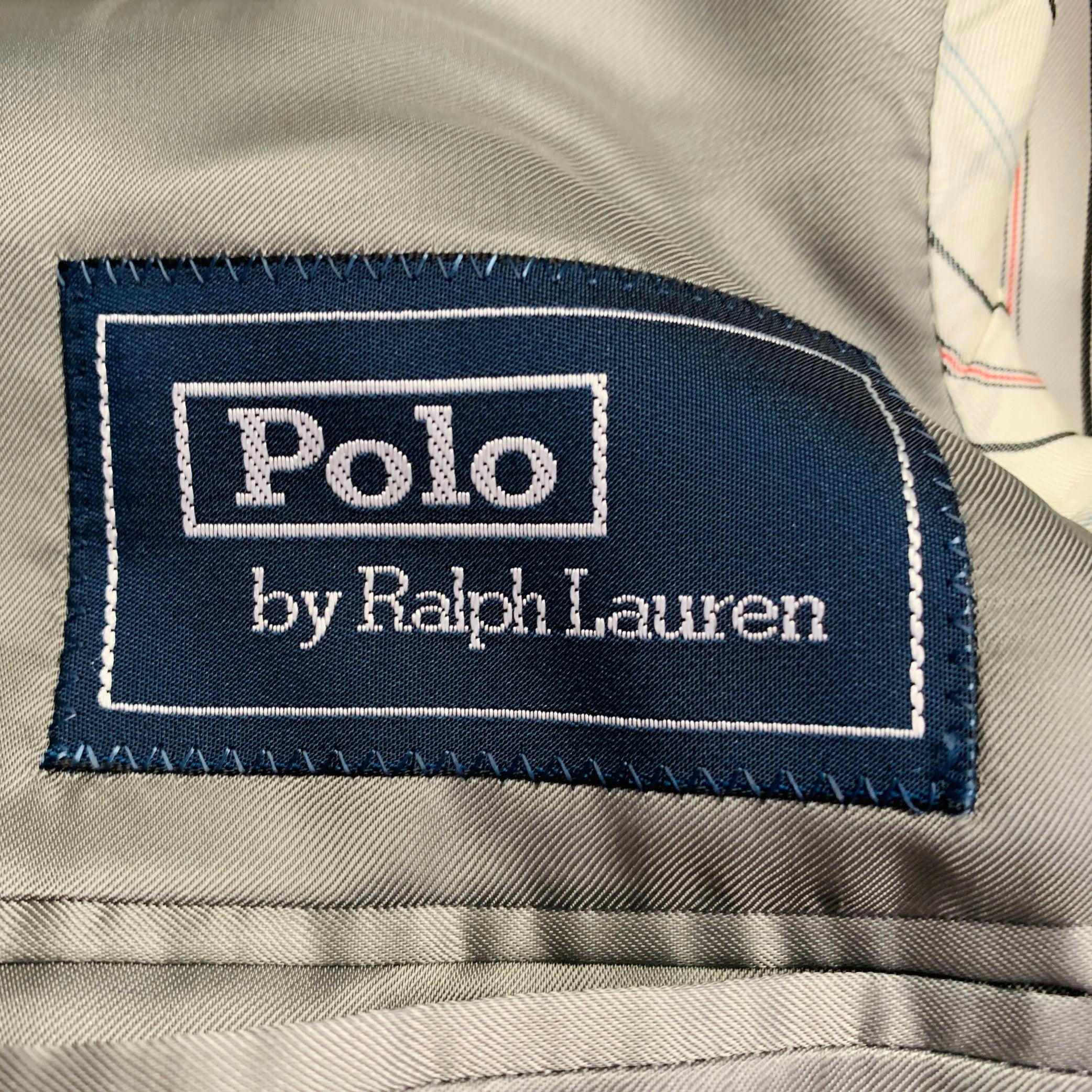 RALPH LAUREN Taille 38 Regular Costume en laine gris clair à revers échancré en vente 5