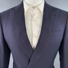 RALPH LAUREN Size 38 Regular Navy Cashmere Double Breasted Sport Coat