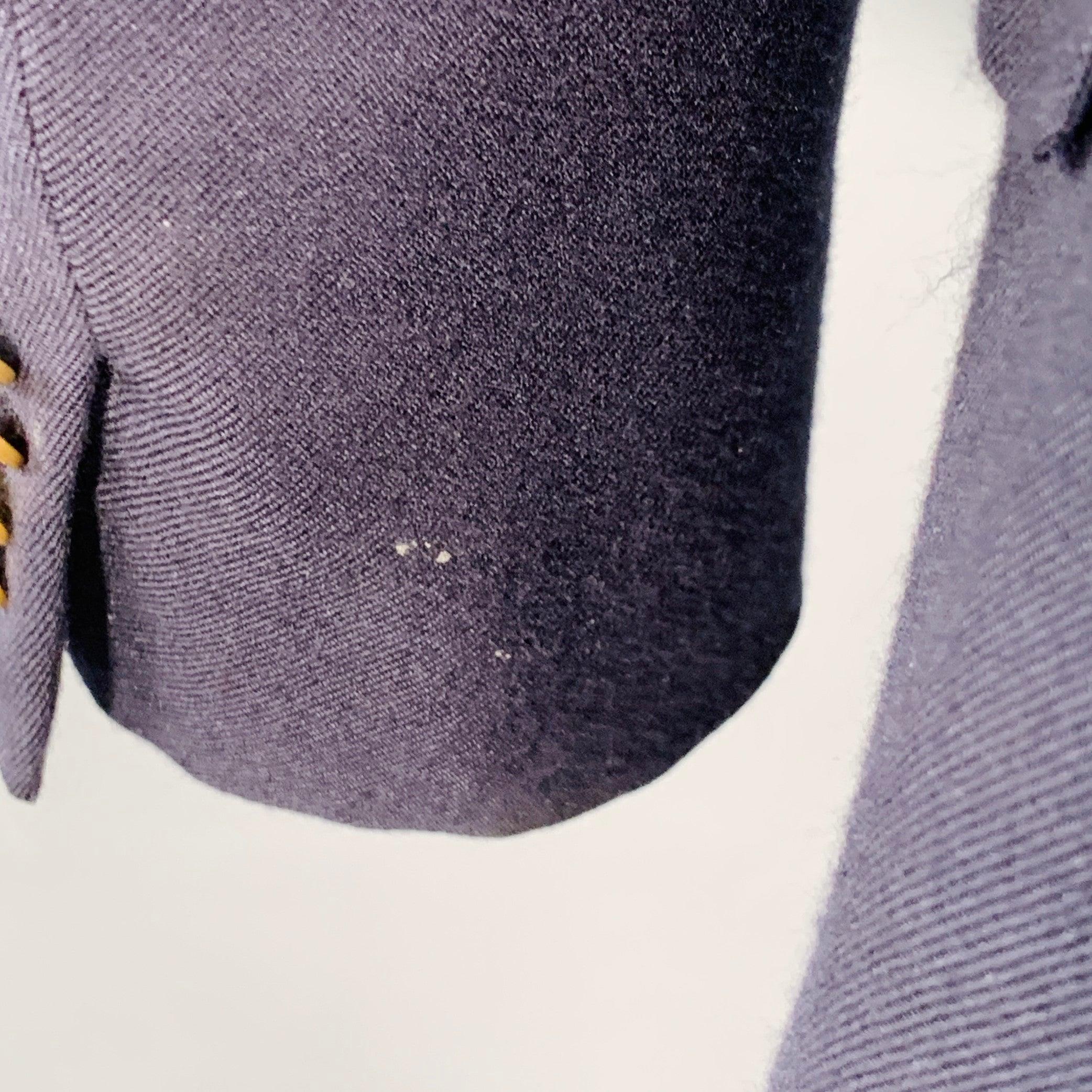 RALPH LAUREN Size 38 Regular Navy Cashmere Double Breasted Sport Coat For Sale 3