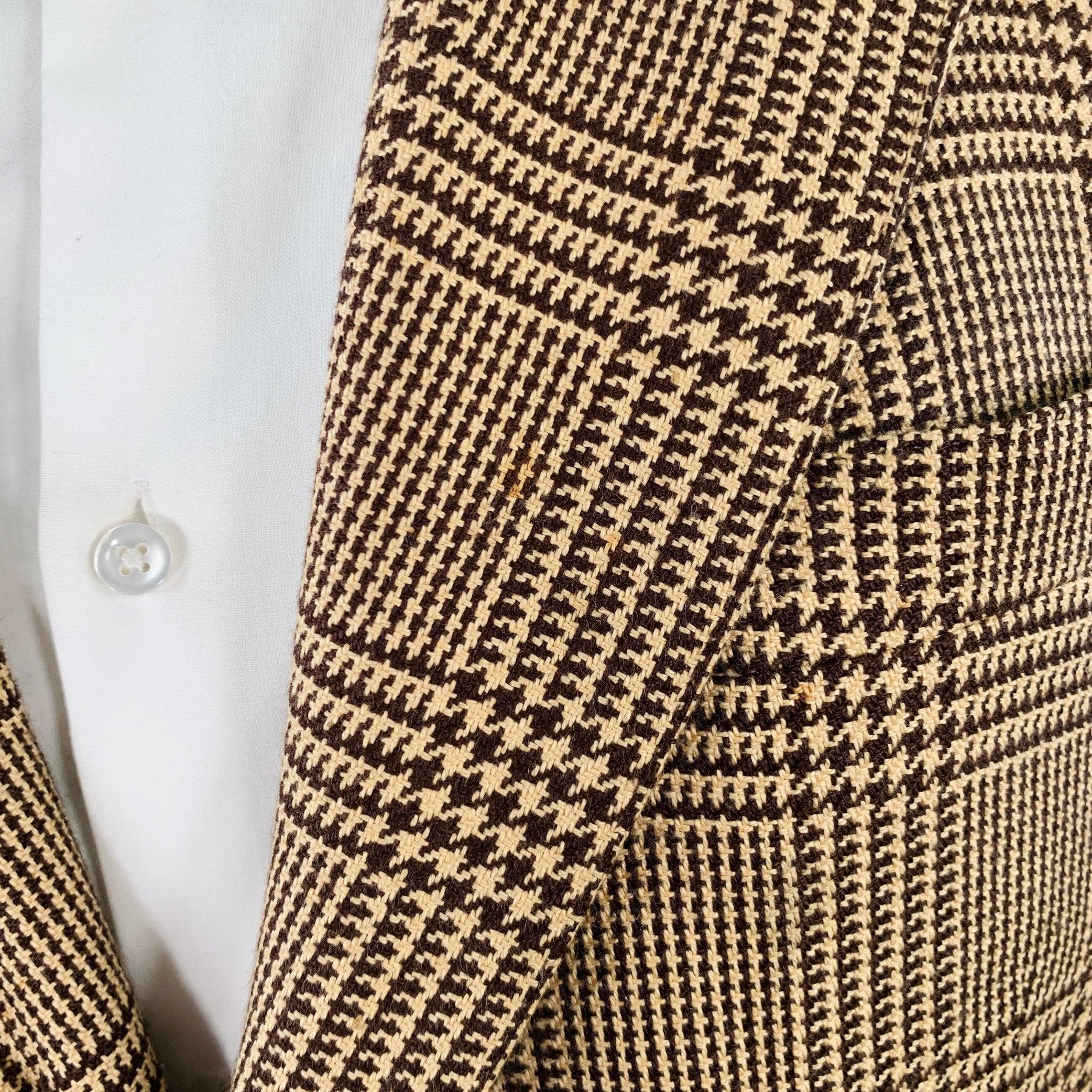 Ralph Lauren Taille 38 Regular Tan Brown Glenplaid Cotton Cashmere Sport Coat en vente 5
