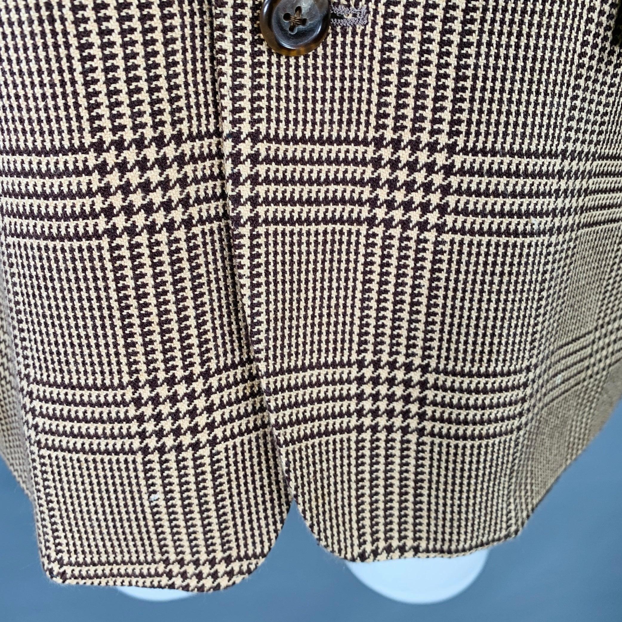 Ralph Lauren Taille 38 Regular Tan Brown Glenplaid Cotton Cashmere Sport Coat en vente 6