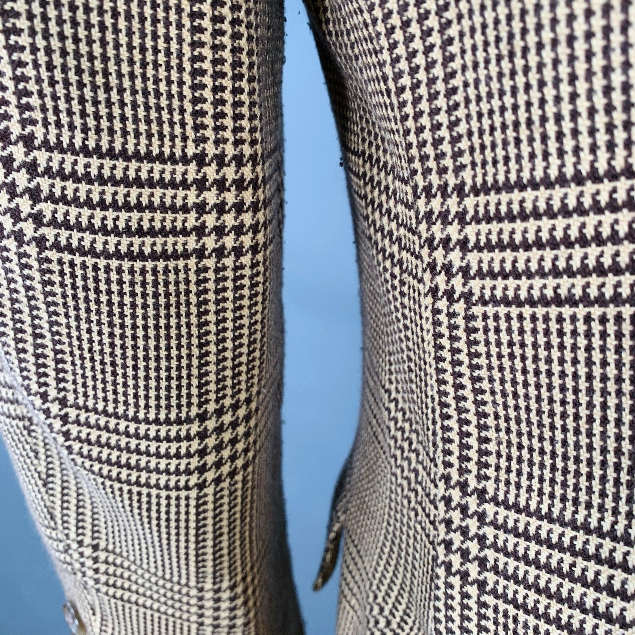 Ralph Lauren Taille 38 Regular Tan Brown Glenplaid Cotton Cashmere Sport Coat en vente 2