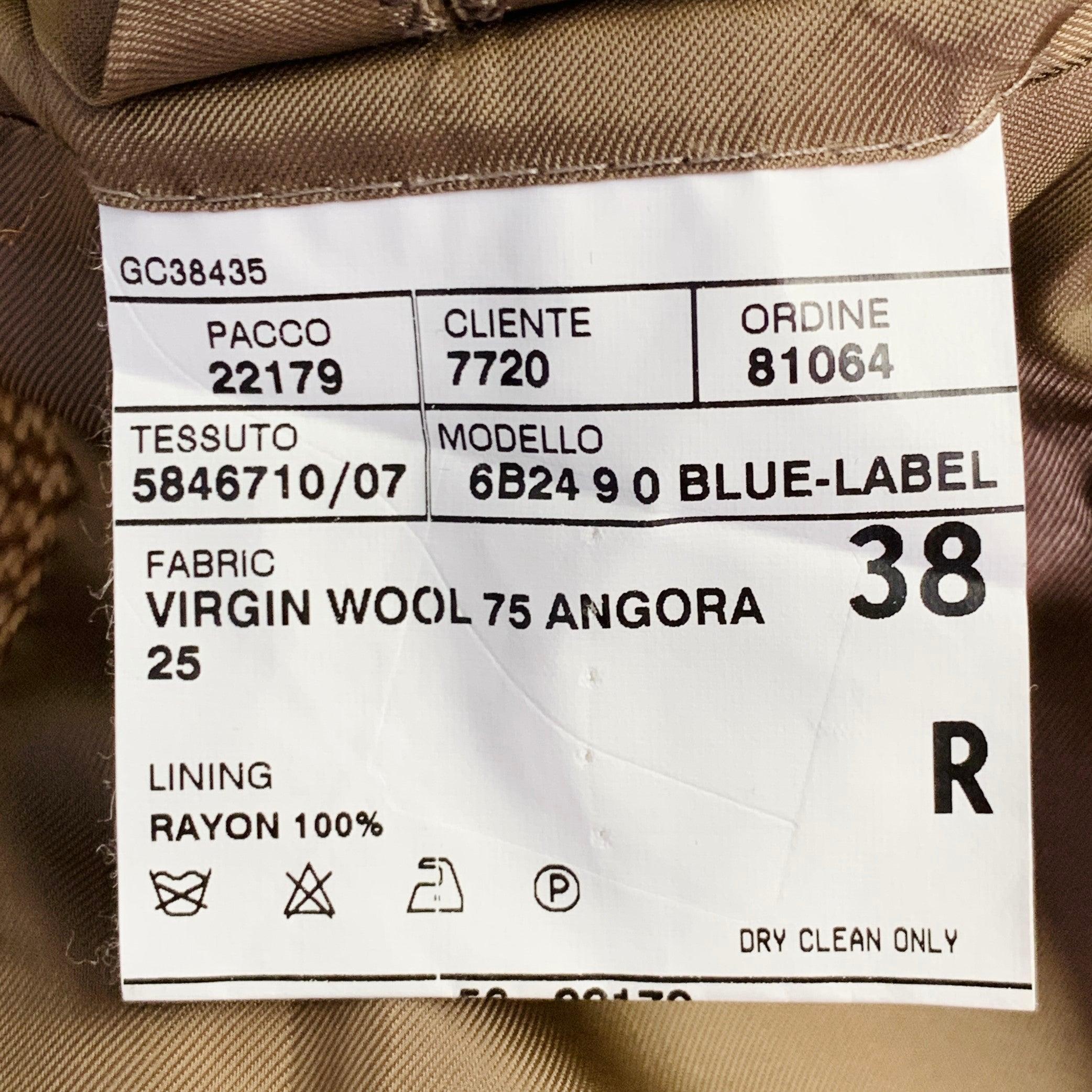 RALPH LAUREN Taille 38 Regular Tan Brown Plaid Wool Angora Notch Lapel Sport Coat en vente 3