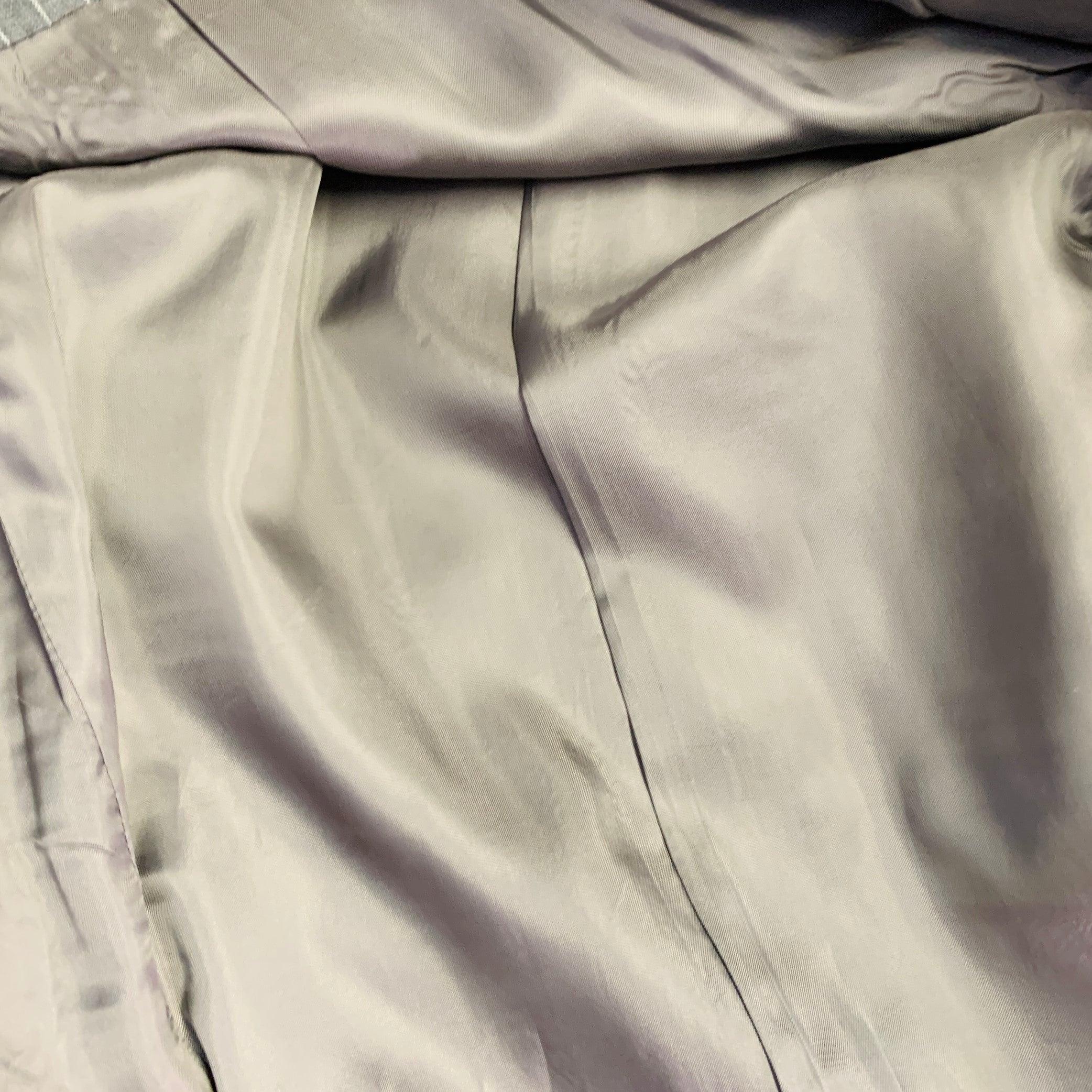RALPH LAUREN Taille 39 Regular Costume à revers échancré en laine grise à rayures en vente 6
