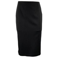 RALPH LAUREN Size 4 Black Wool Blend Classic Skirt