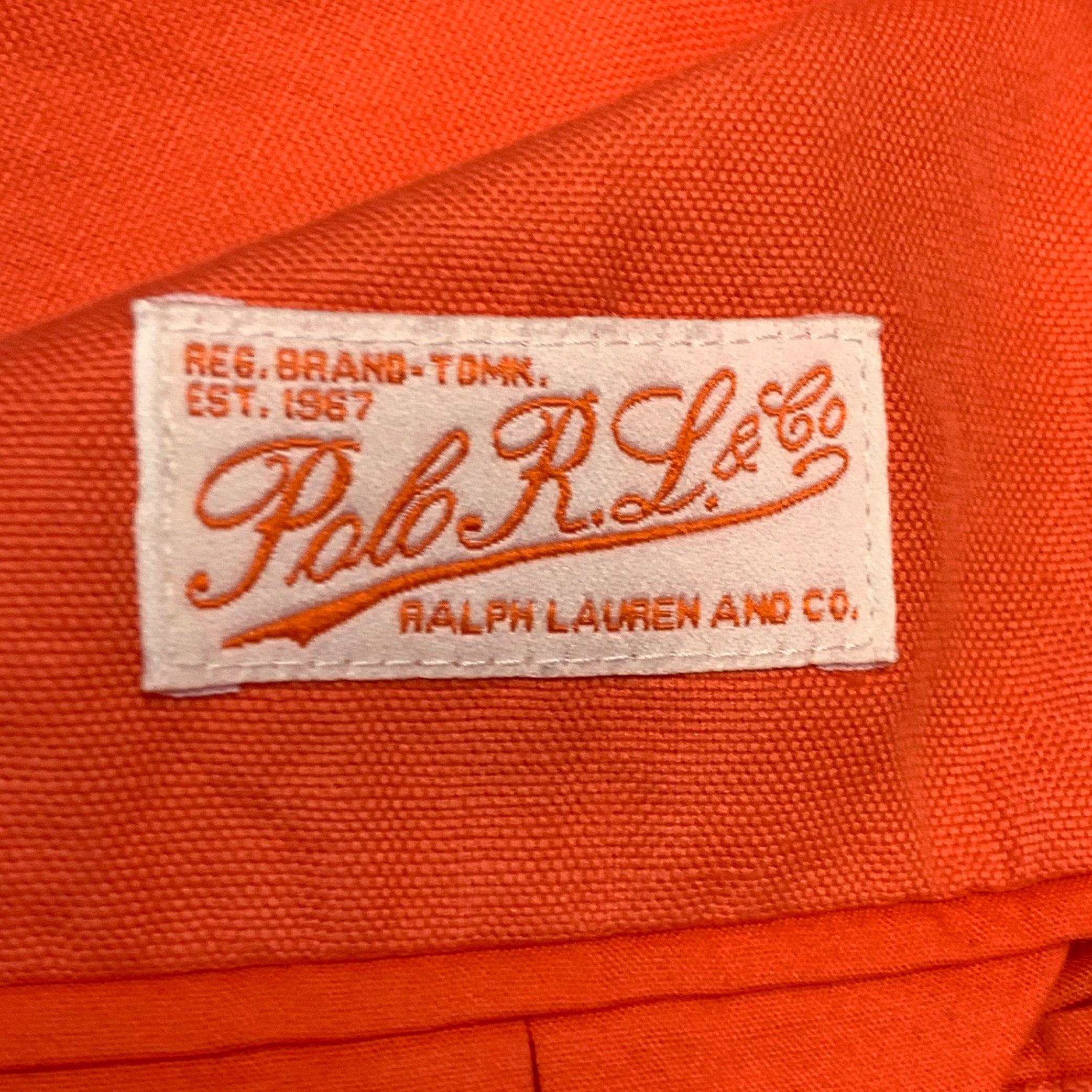 RALPH LAUREN Size 4 Orange Linen Cotton Notch Lapel Jacket Blazer en venta 5
