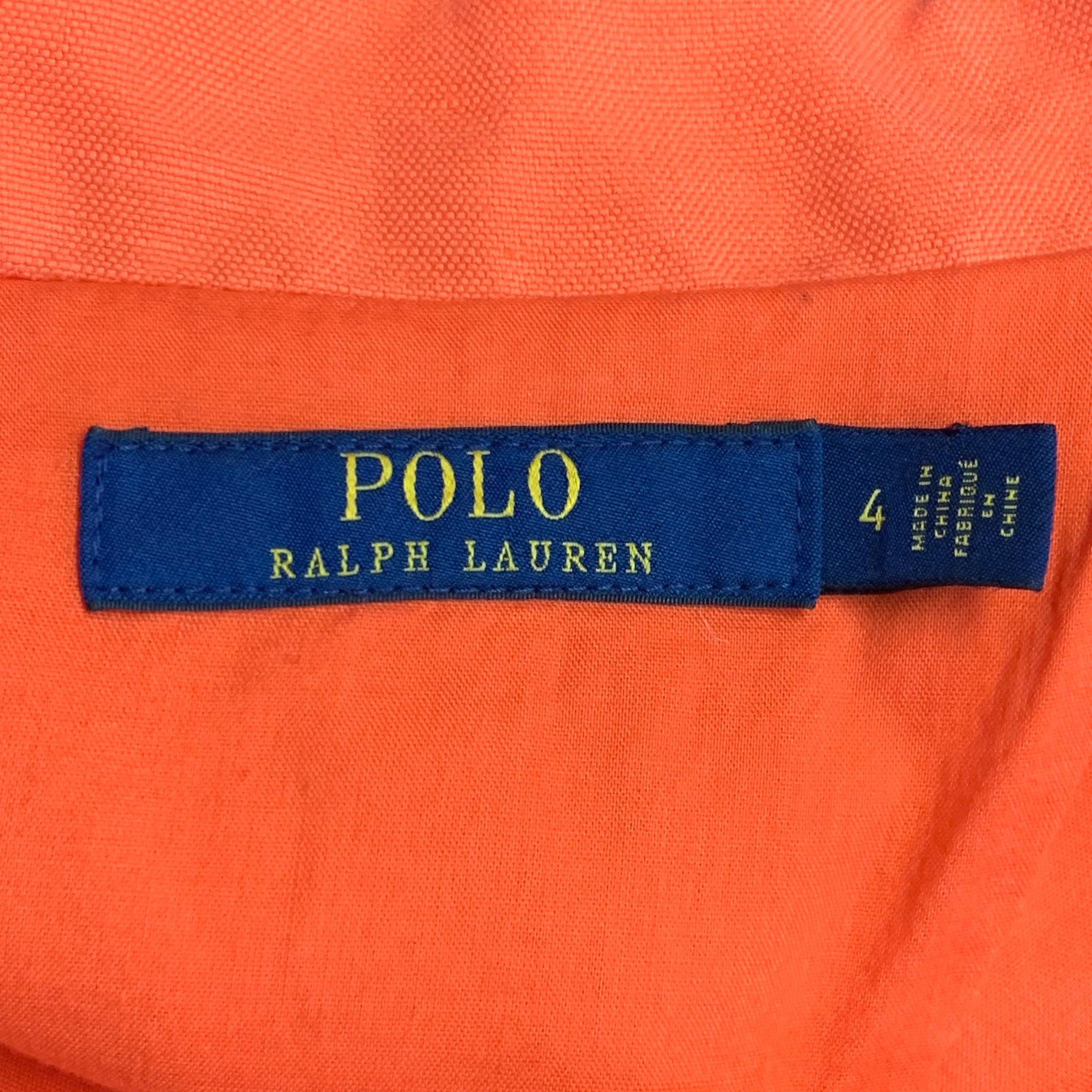 RALPH LAUREN Size 4 Orange Linen Cotton Notch Lapel Jacket Blazer en venta 3