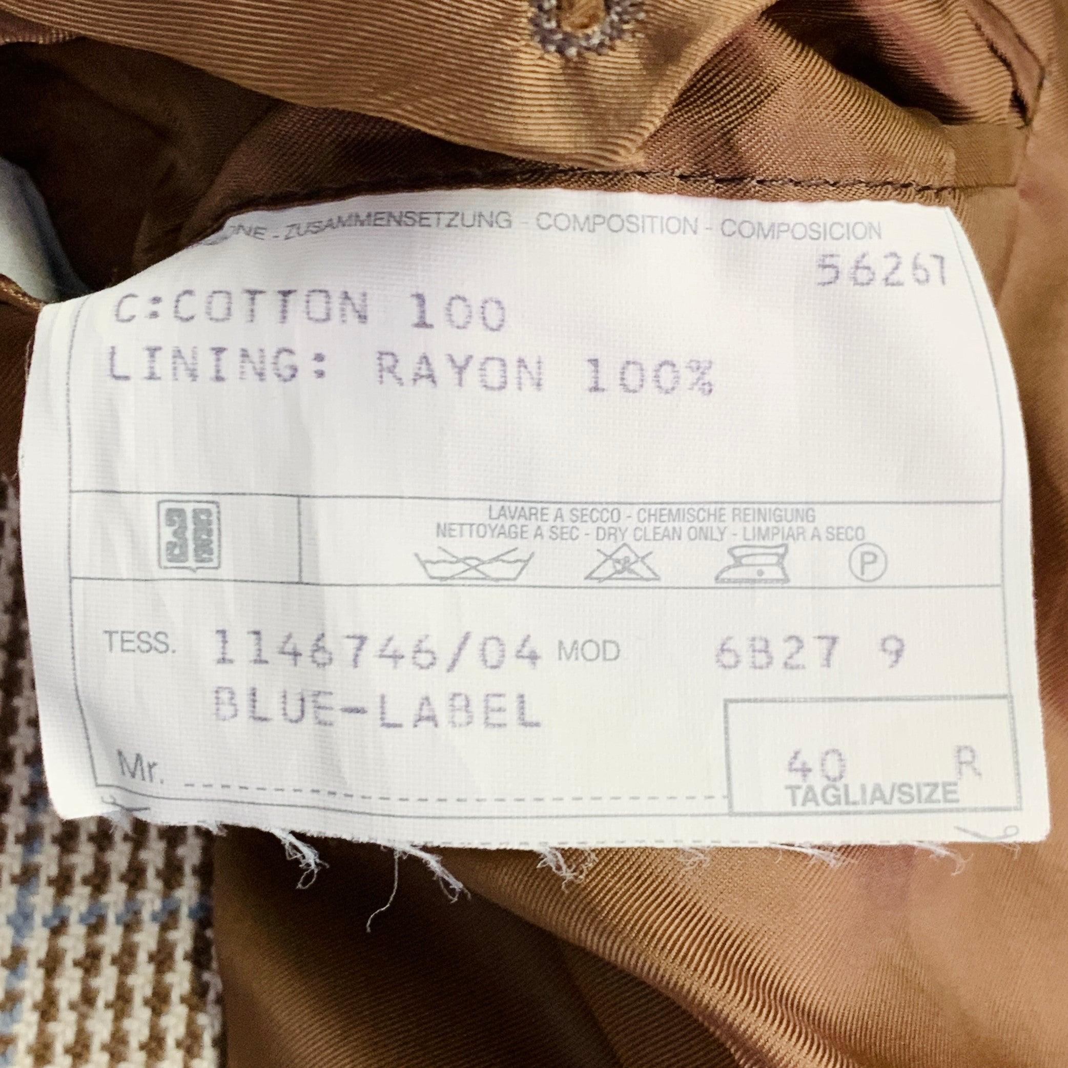 RALPH LAUREN Size 40 Brown Beige Plaid Cotton Notch Lapel Sport Coat For Sale 7