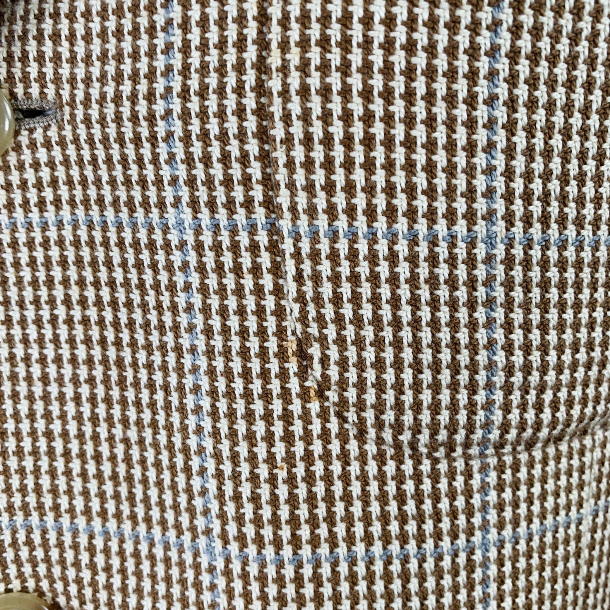 RALPH LAUREN Size 40 Brown Beige Plaid Cotton Notch Lapel Sport Coat For Sale 2