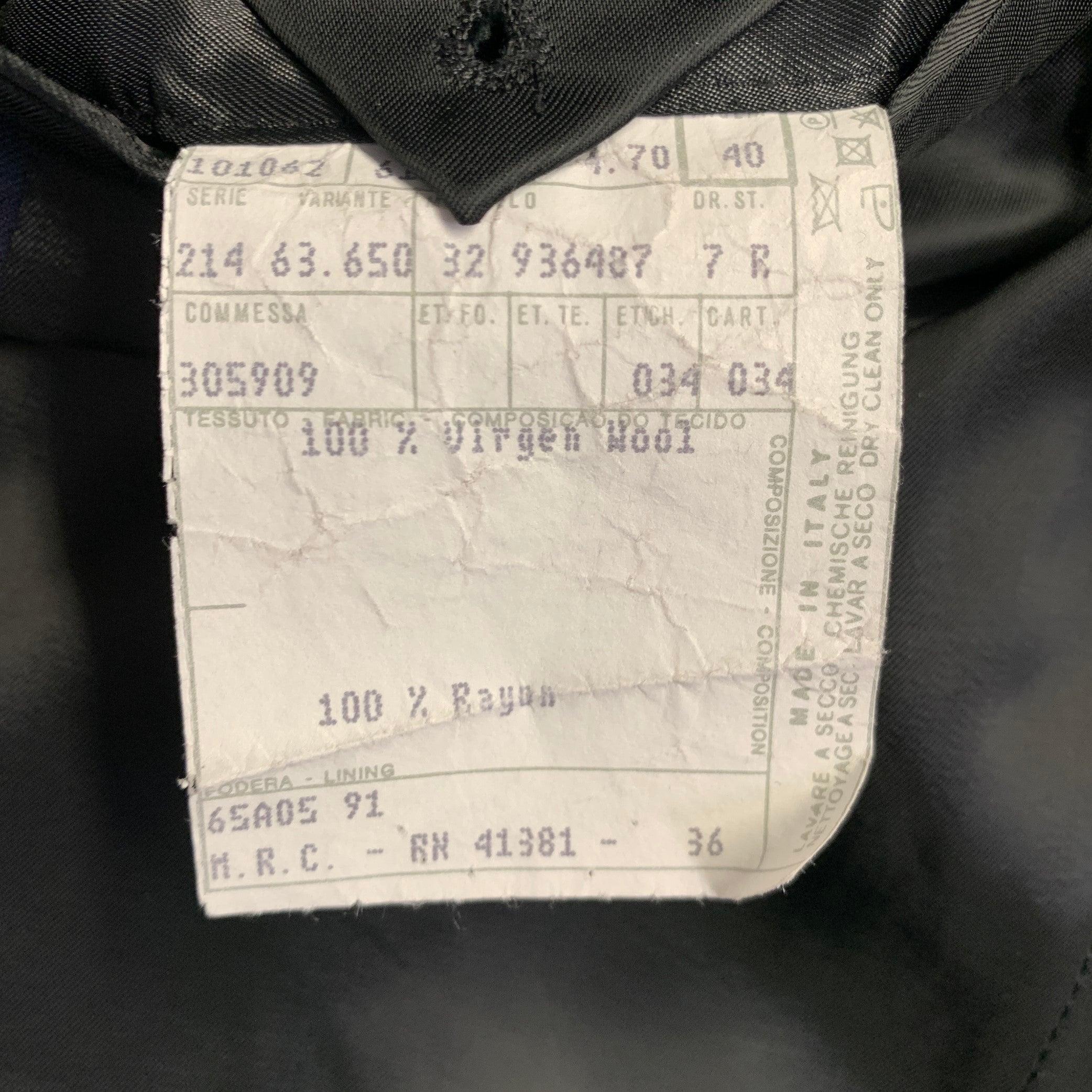 Ralph Lauren taglia 40 Abito in lana vergine a righe grigio-marino con risvolto a tacca in vendita 5