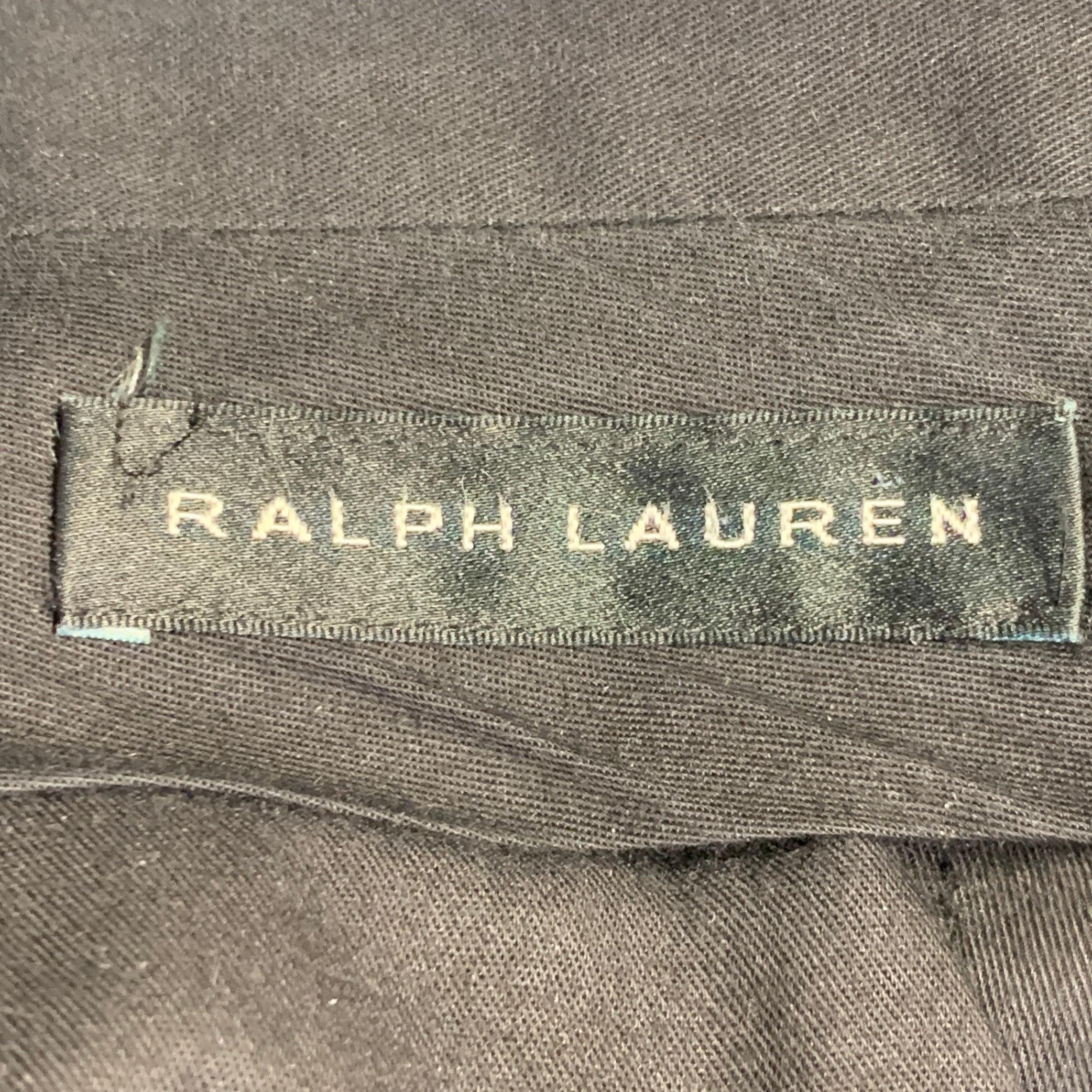 Ralph Lauren taglia 40 Abito in lana vergine a righe grigio-marino con risvolto a tacca in vendita 6