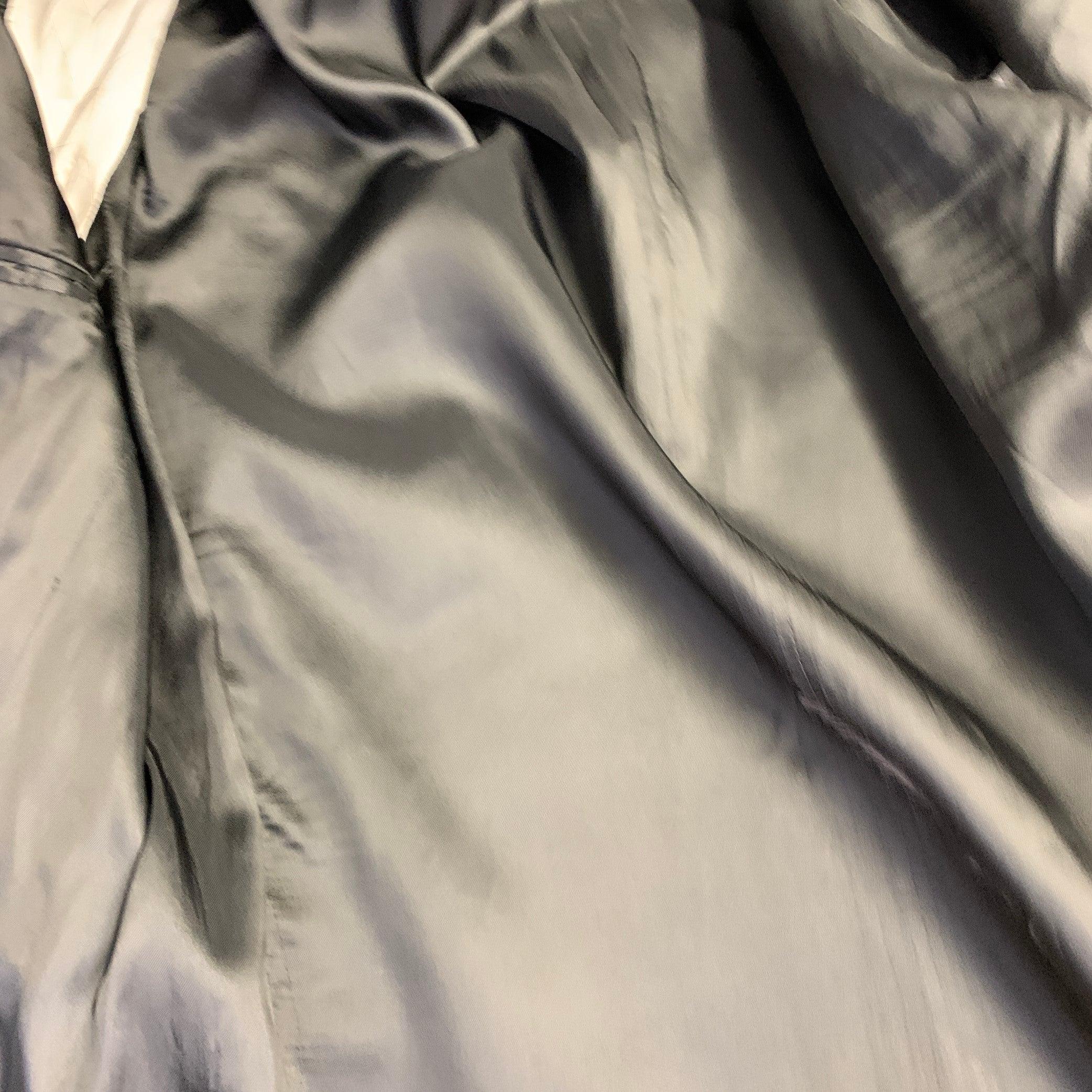Ralph Lauren taglia 40 Abito in lana vergine a righe grigio-marino con risvolto a tacca in vendita 4