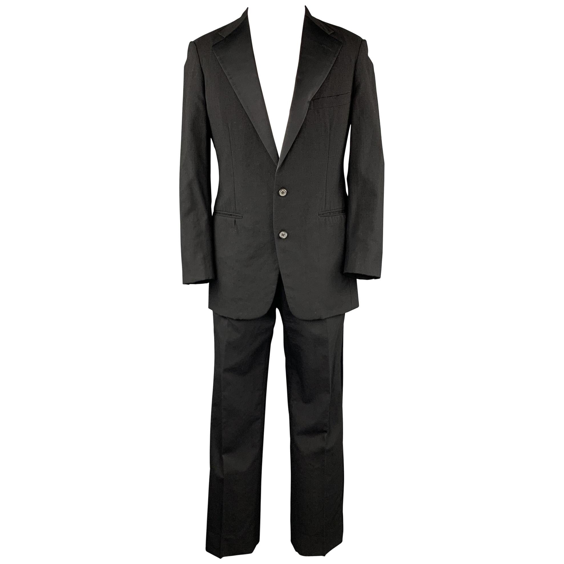 Ralph Lauren Men's Black Pinstripe Wool Notch Lapel Suit at 1stDibs ...