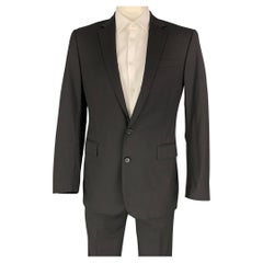 RALPH LAUREN Size 42 Long Black Wool Notch Lapel Suit