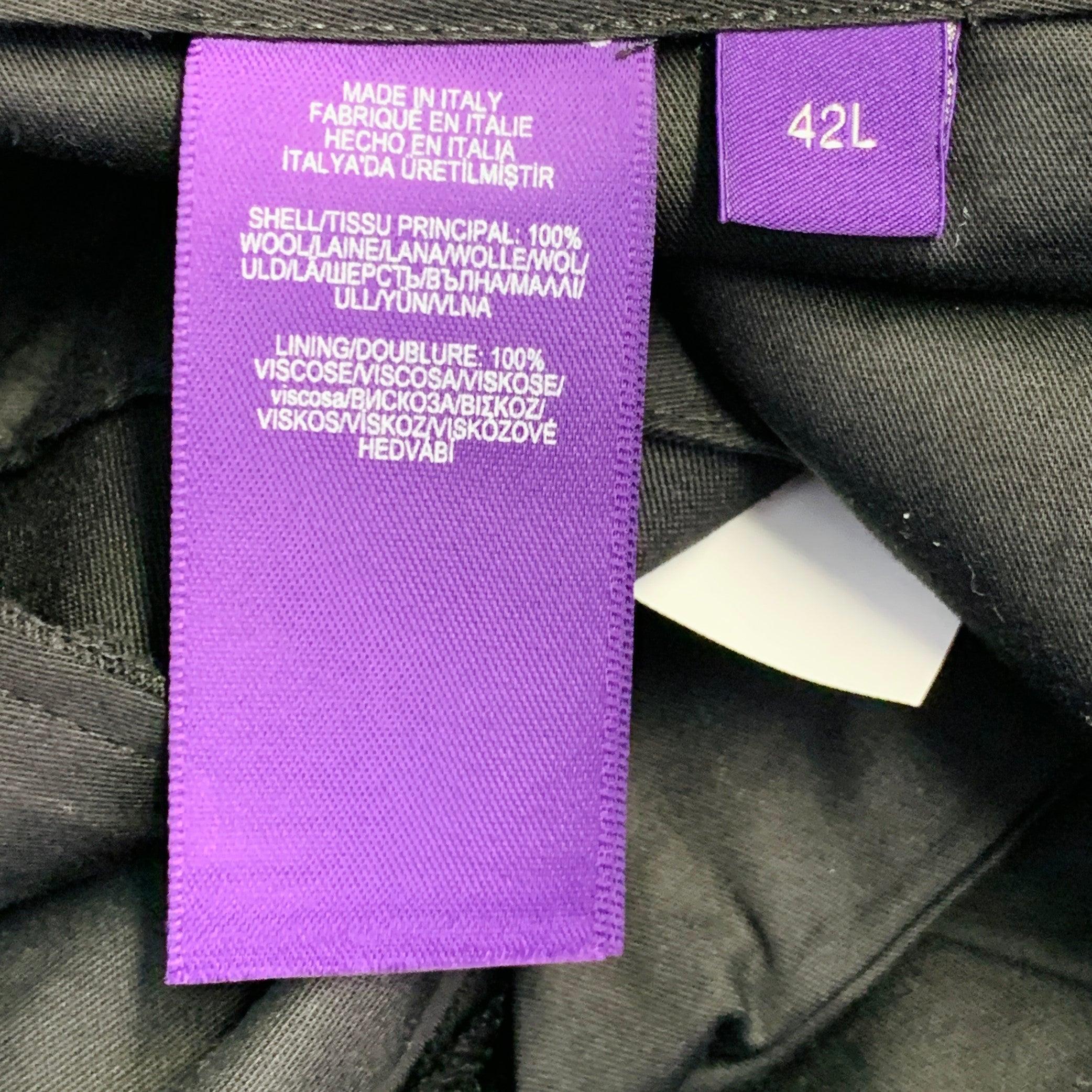 RALPH LAUREN Size 42 Long Black Wool Peak Lapel Single Button Tuxedo For Sale 7