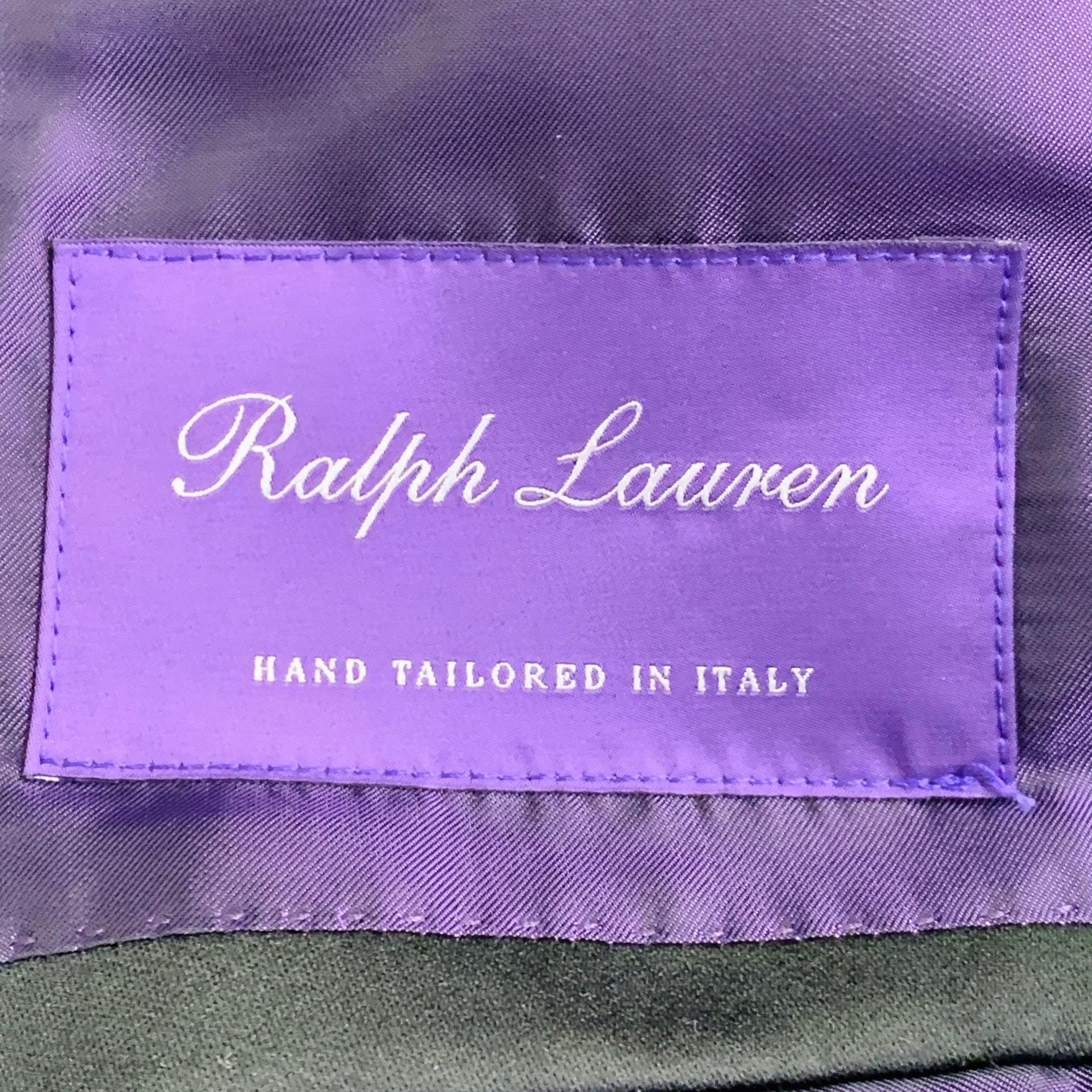 RALPH LAUREN Size 42 Long Black Wool Peak Lapel Single Button Tuxedo For Sale 3