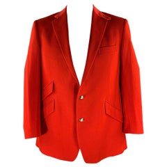 RALPH LAUREN Size 44 Red Wool Notch Lapel Sport Coat