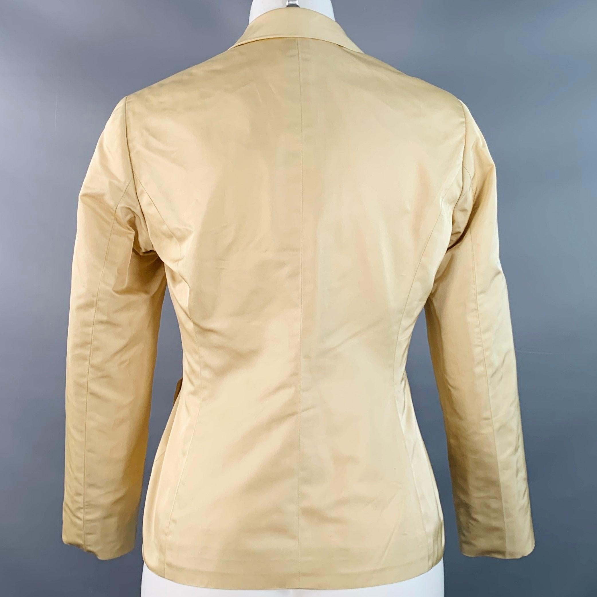 RALPH LAUREN Size 6 Beige Acetate Silk Notch Lapel Jacket Blazer en Bueno estado para la venta en San Francisco, CA