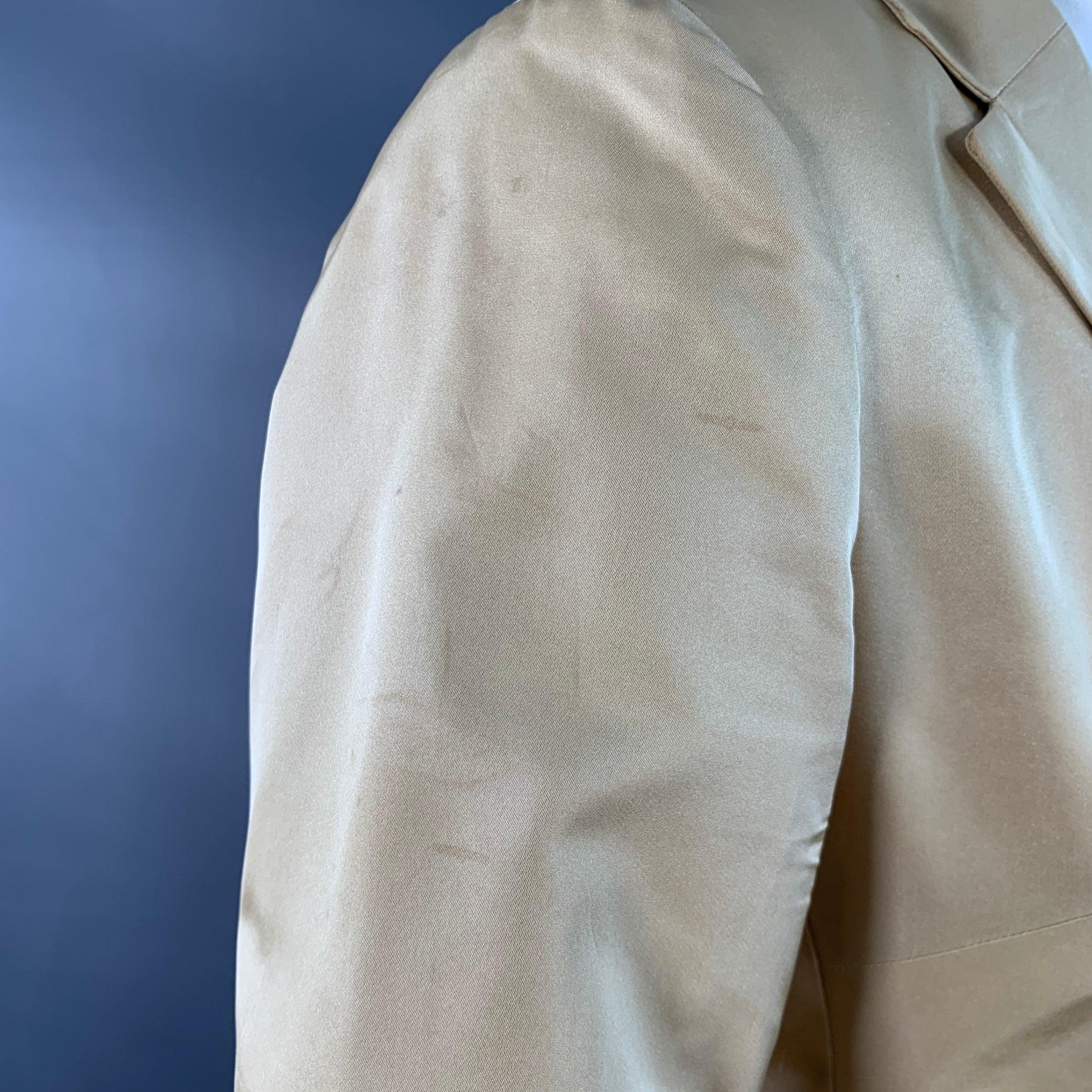 De las mujeres RALPH LAUREN Size 6 Beige Acetate Silk Notch Lapel Jacket Blazer en venta