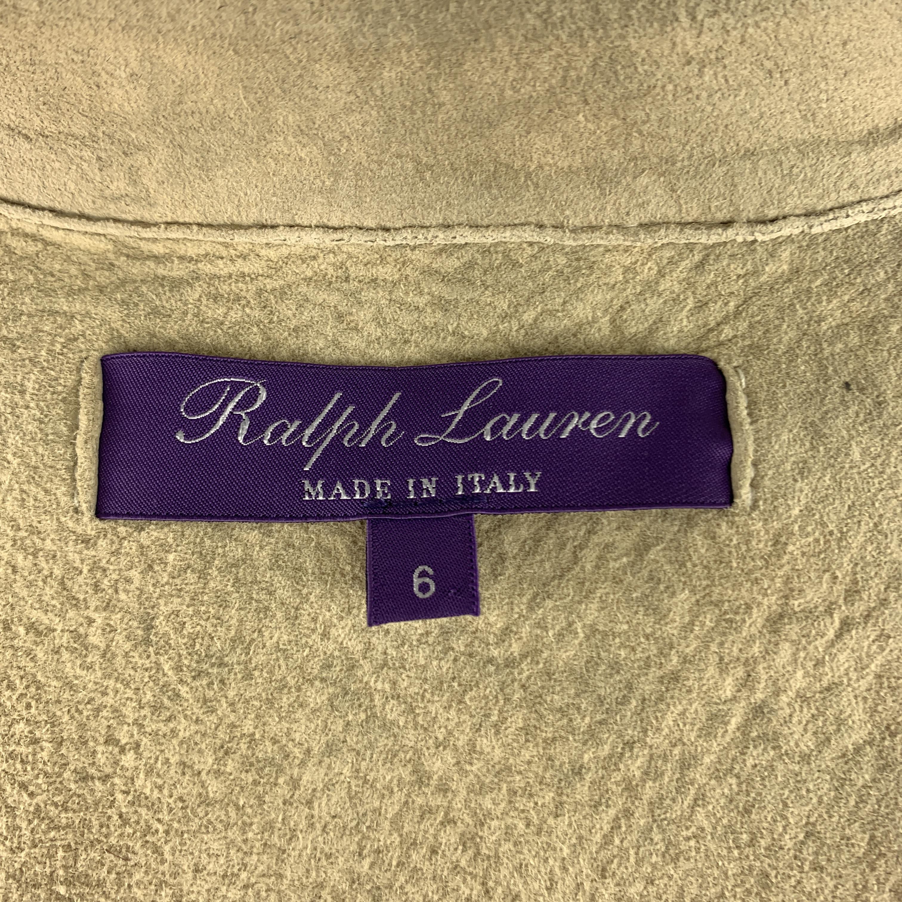 RALPH LAUREN Size 6 Beige Suede Lamb Skin Frige Jacket 7