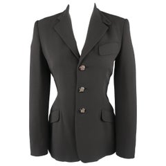 RALPH LAUREN Size 6 Black Equestrian Sport Coat Jacket