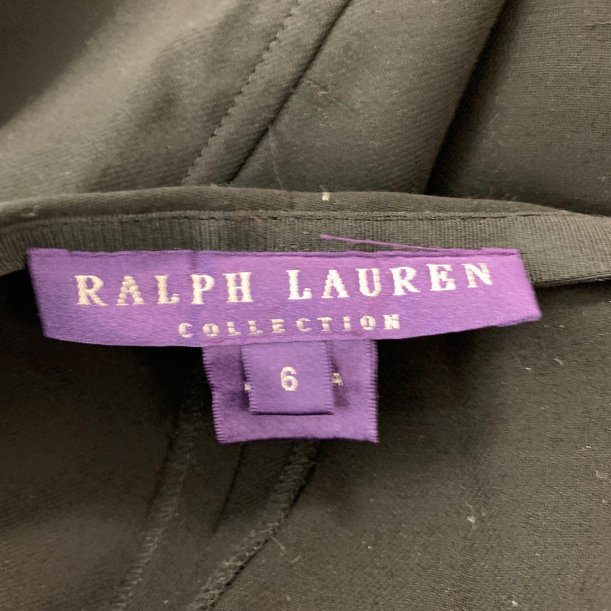 RALPH LAUREN Size 6 Black Wool Fitted Dress Pants In Excellent Condition For Sale In San Francisco, CA