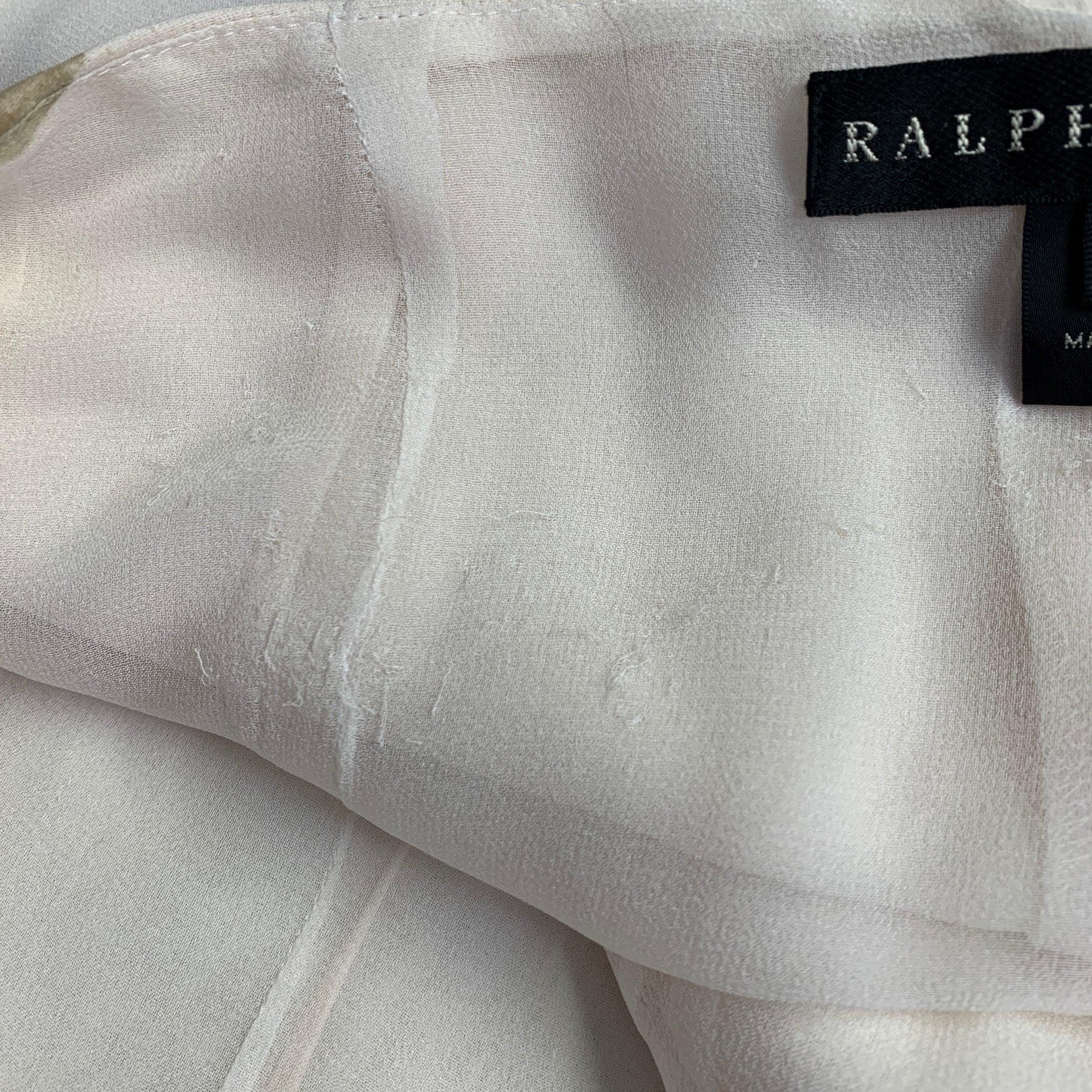 RALPH LAUREN Size 6 Cream Silk Wide Leg Dress Pants For Sale 5