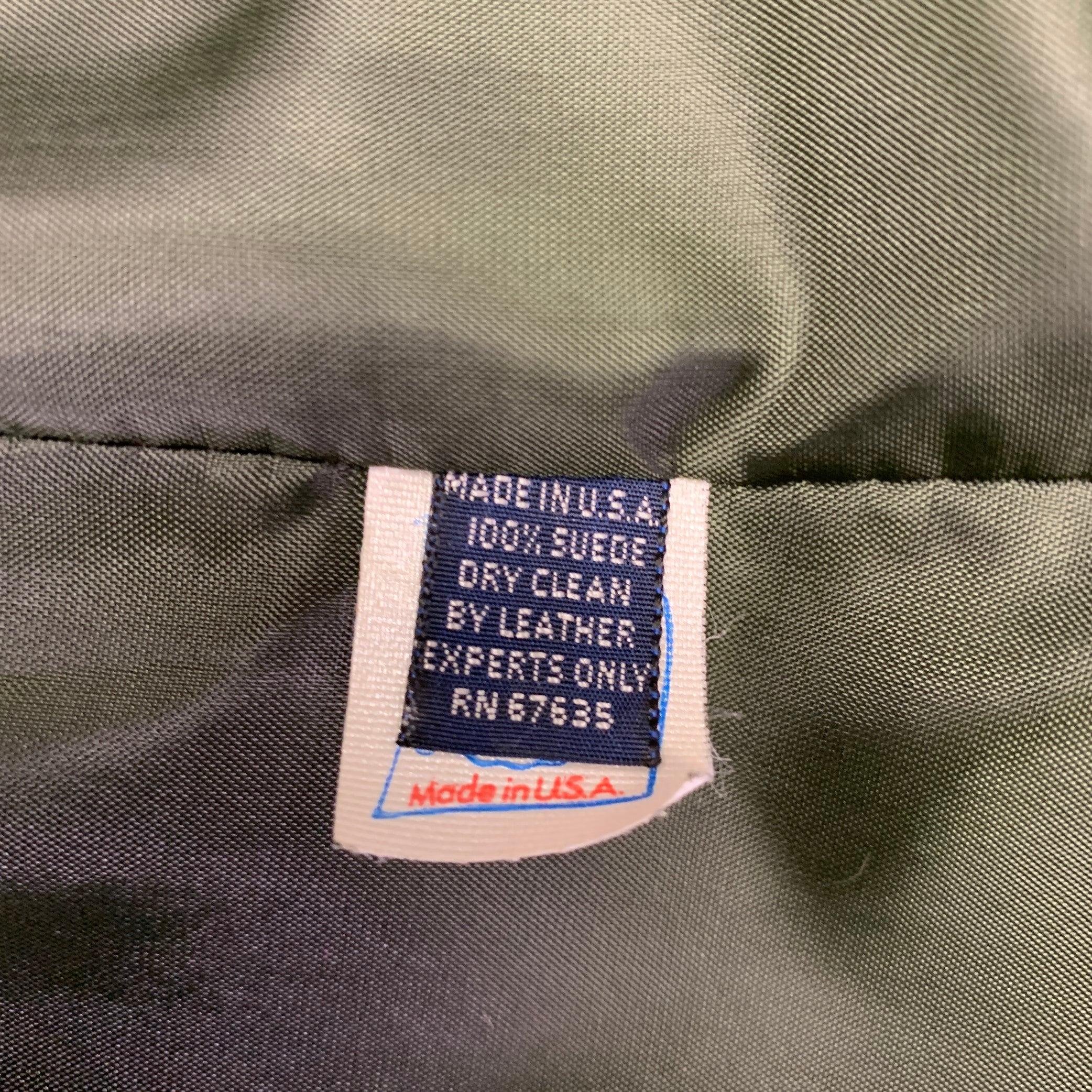 RALPH LAUREN Größe 6 Grüne plissierte einreihige Wildlederjacke aus Wildleder im Angebot 2