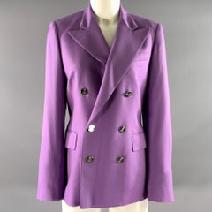 RALPH LAUREN Taille 6 Veste en laine mélangée violet-lavande
