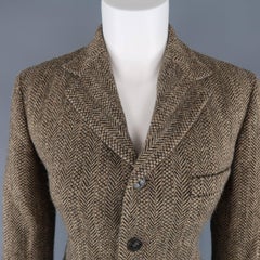 Ralph Lauren Polo Taupe Herringbone Wool Notch Lapel Blazer