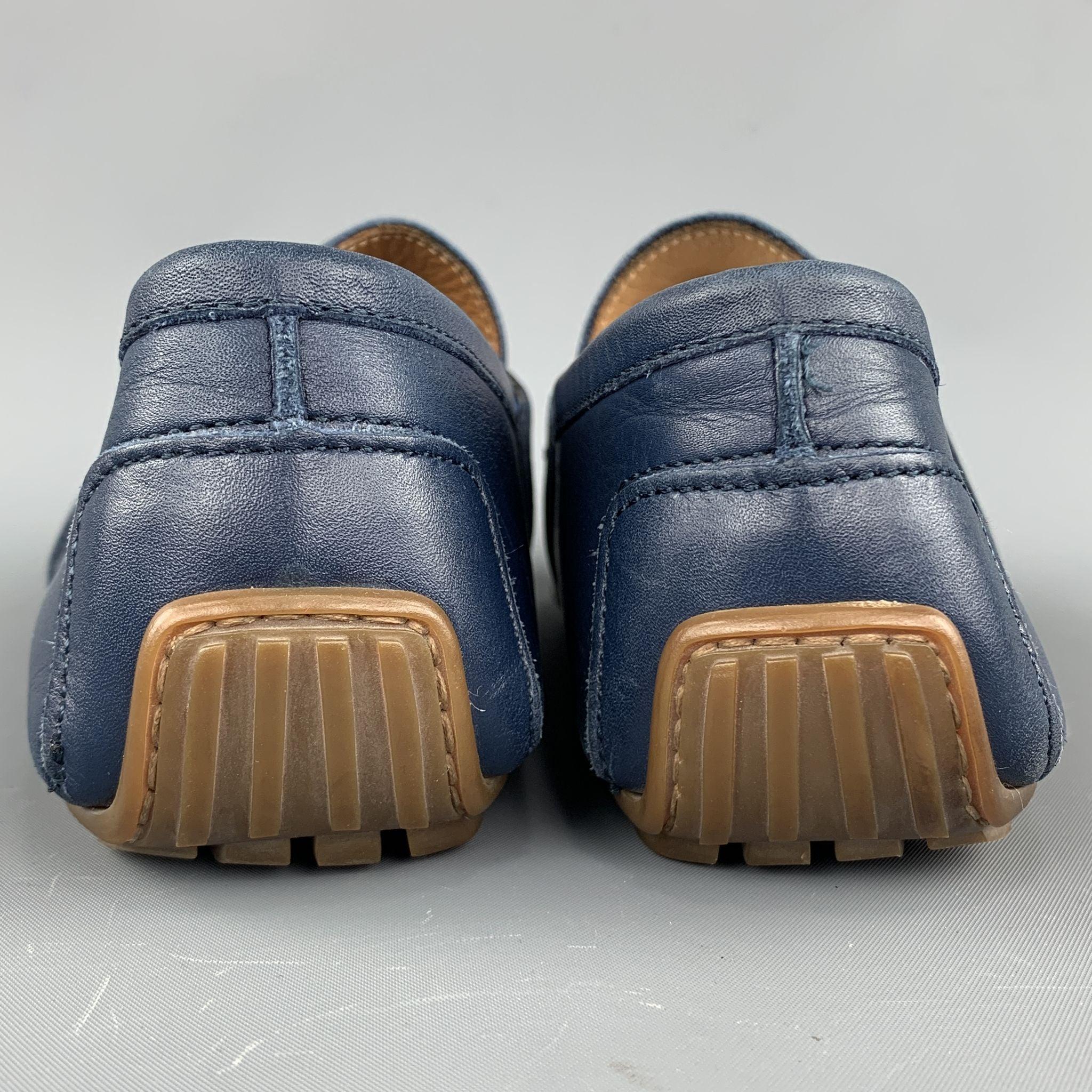 De los hombres RALPH LAUREN Mocasines de cuero sólido azul marino talla 7,5 en venta
