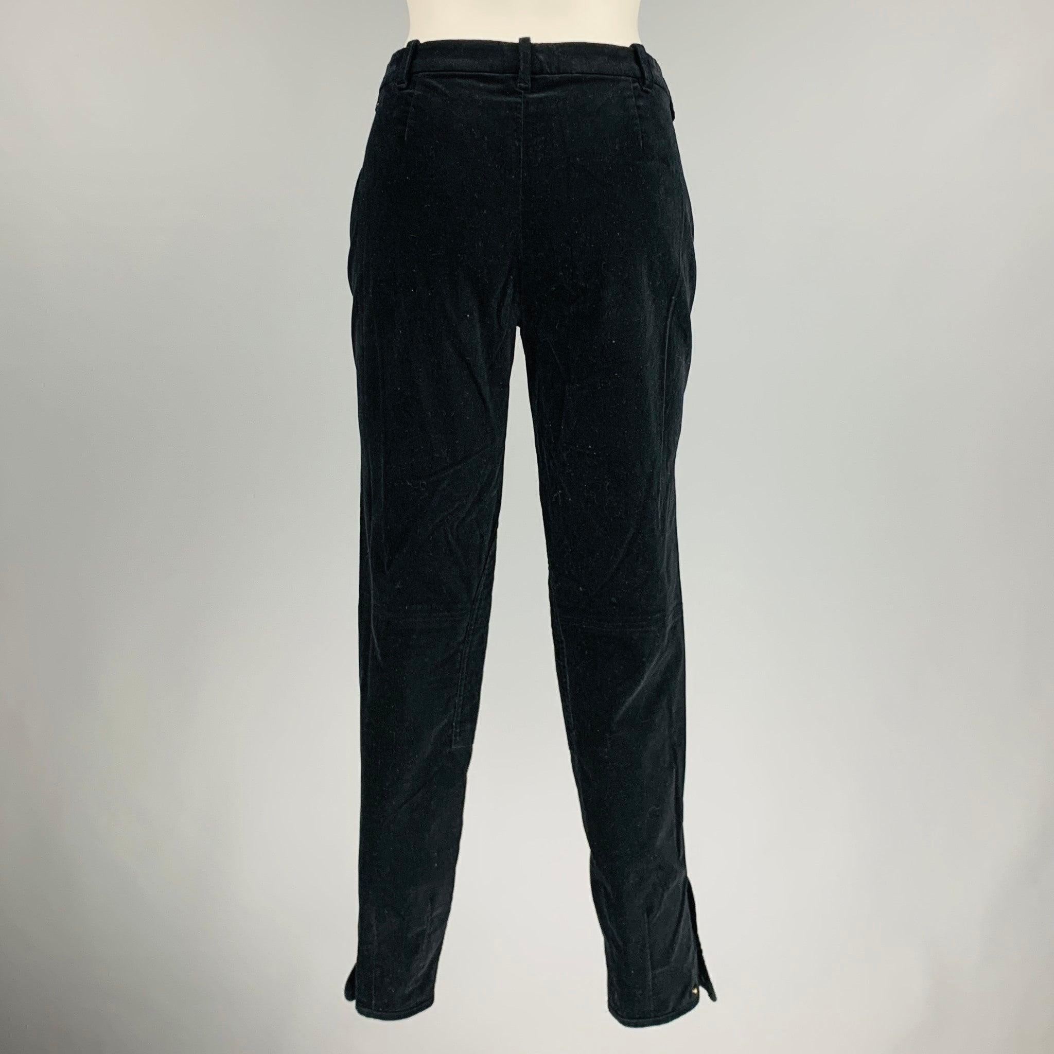 RALPH LAUREN Size 8 Black Cotton Elastane Casual Pants In Excellent Condition For Sale In San Francisco, CA