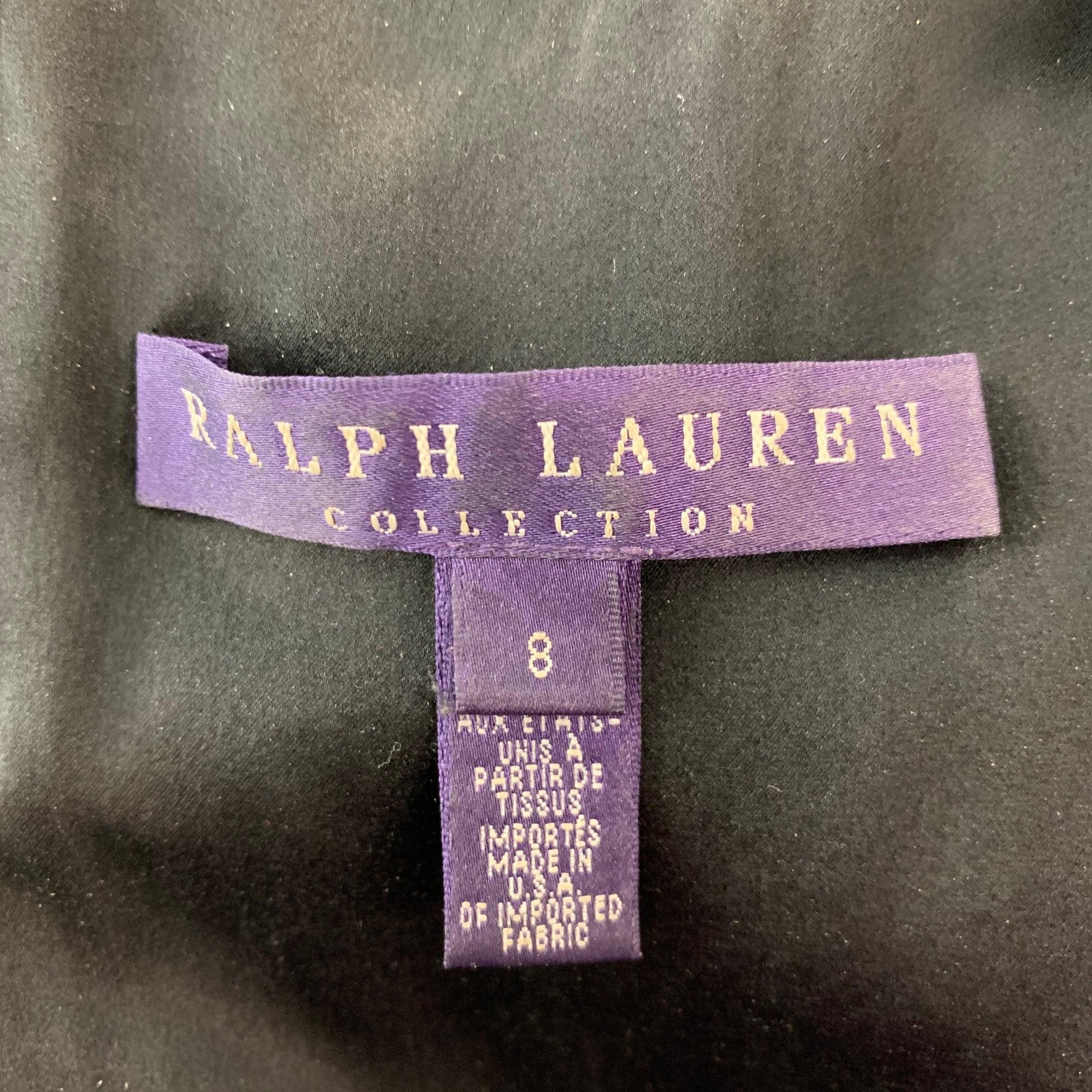 RALPH LAUREN Size 8 Black Leather Lamb Skin Sleeveless Dress For Sale 1