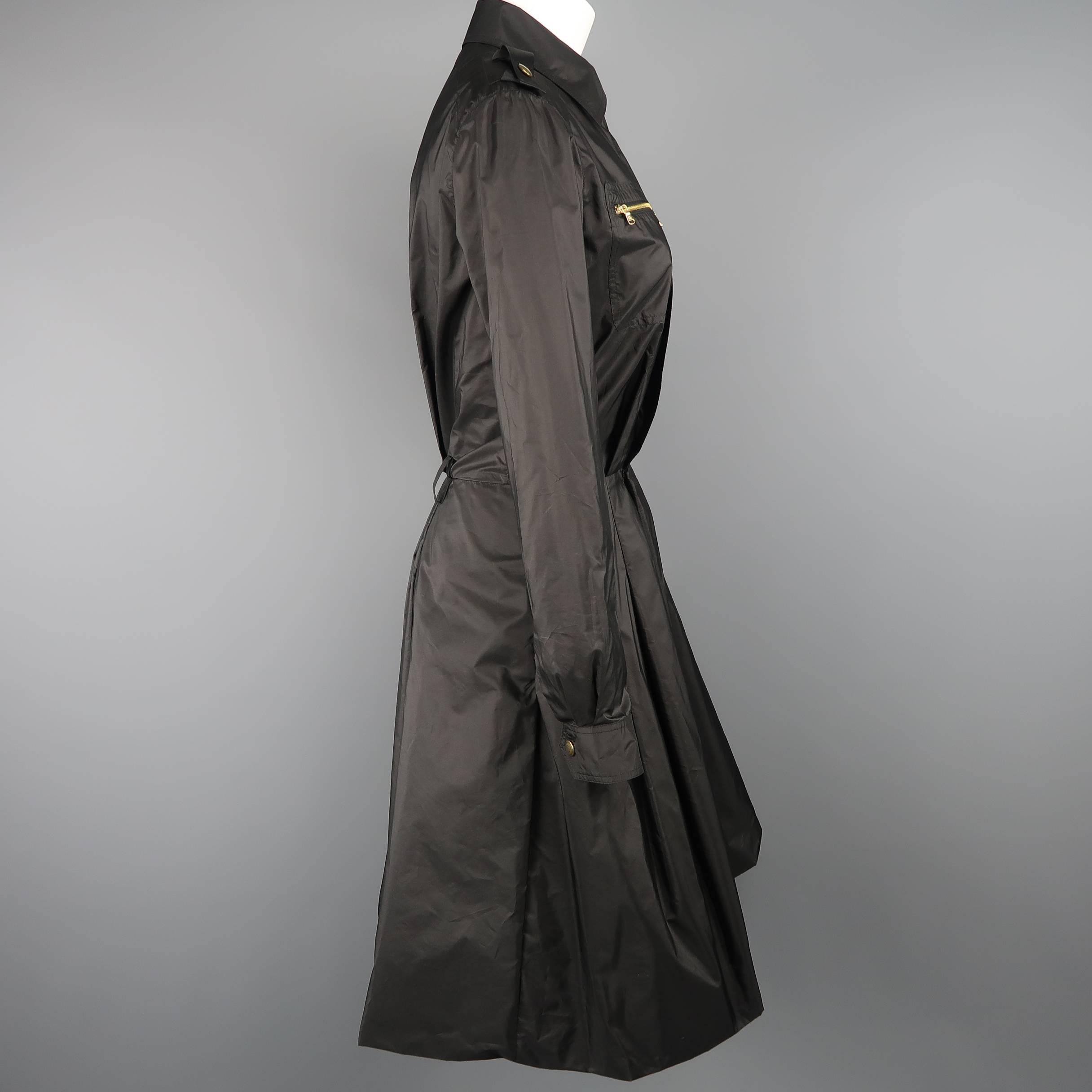 RALPH LAUREN Size 8 Black Silk Taffeta Pleated Skirt Sahara Dress 2