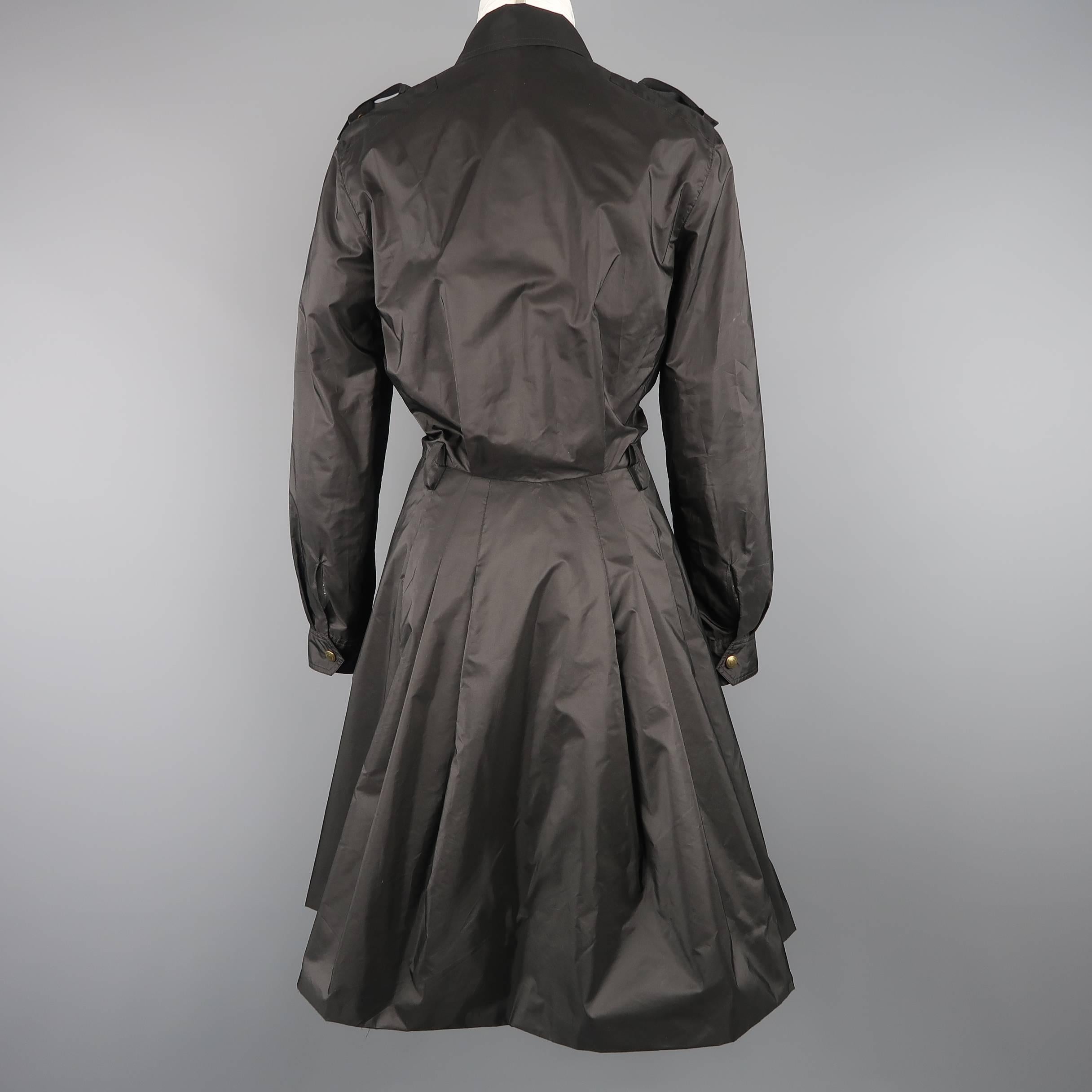 RALPH LAUREN Size 8 Black Silk Taffeta Pleated Skirt Sahara Dress 3