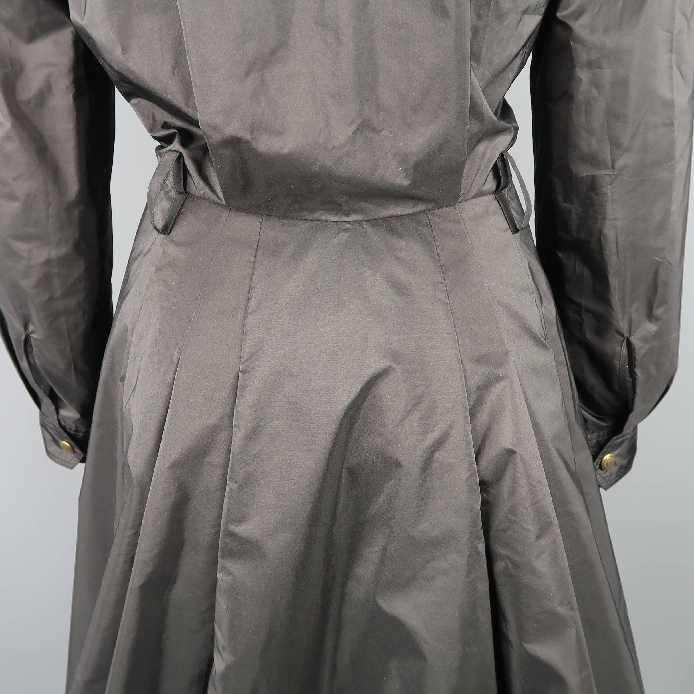RALPH LAUREN Size 8 Black Silk Taffeta Pleated Skirt Sahara Dress 4