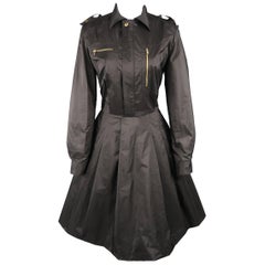 RALPH LAUREN Size 8 Black Silk Taffeta Pleated Skirt Sahara Dress