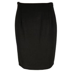 RALPH LAUREN Size 8 Black Wool Pencil Below Knee Skirt