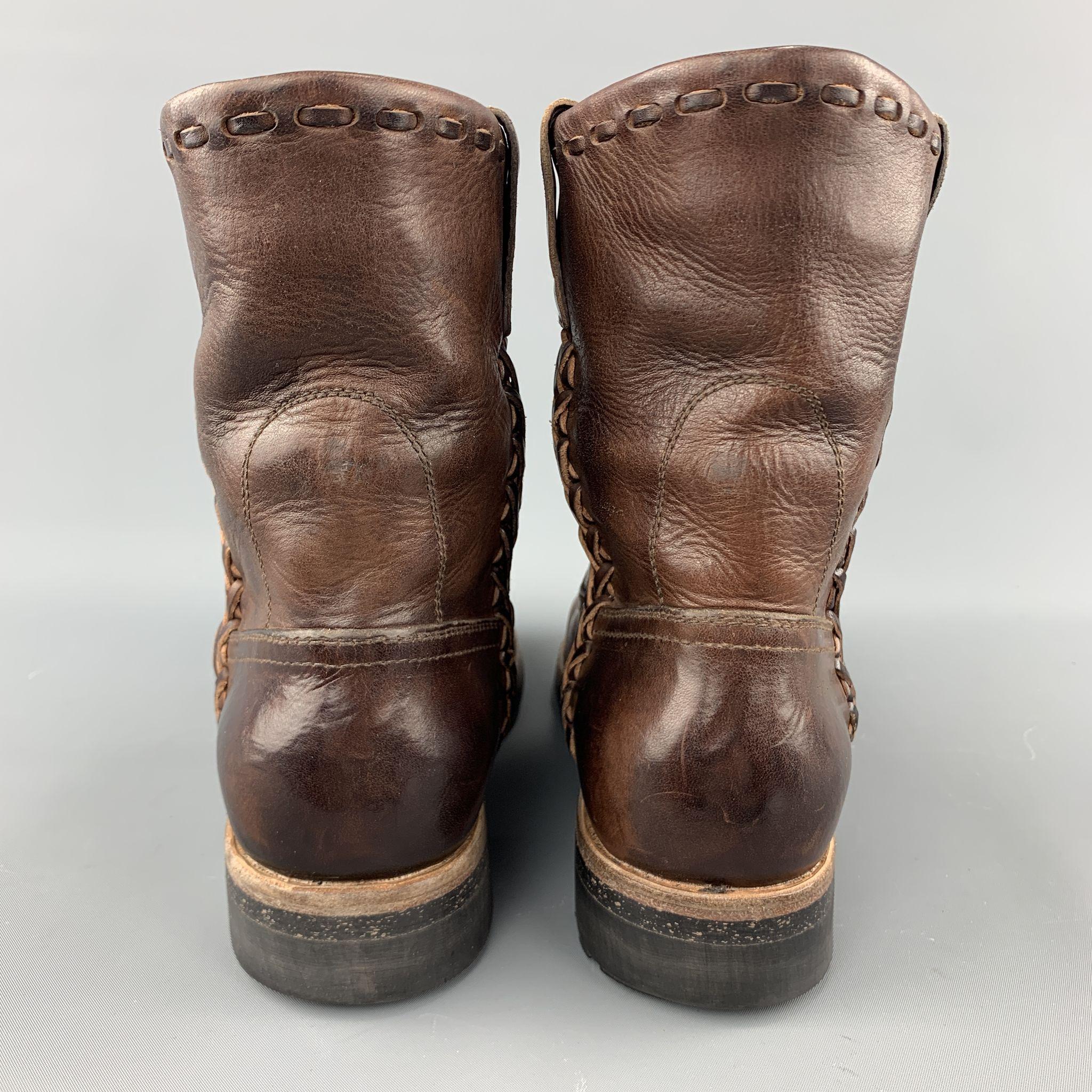 RALPH LAUREN Size 8 Brown Antique Leather Pull On Boots 2