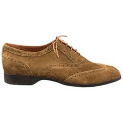 Ralph Lauren Taglia 8 Scarpe Wingtip in pelle scamosciata traforata di colore marrone