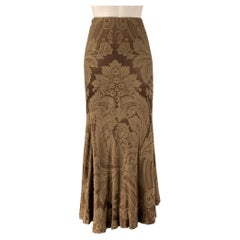 RALPH LAUREN Size 8 Brown Rayon Mermaid Long Skirt