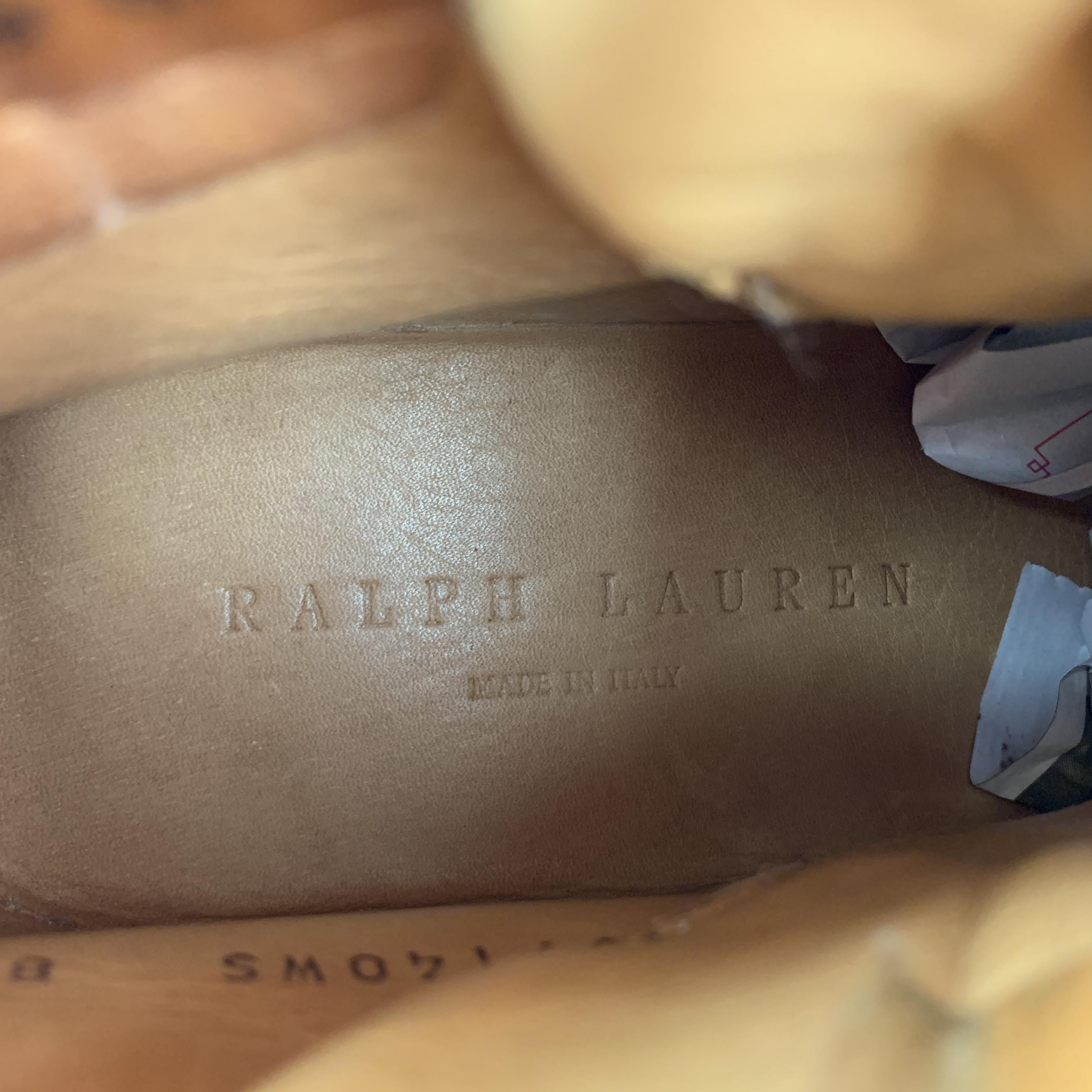 RALPH LAUREN Size 8 Brown Suede Lace Up Crepe Sole Boots In Excellent Condition In San Francisco, CA