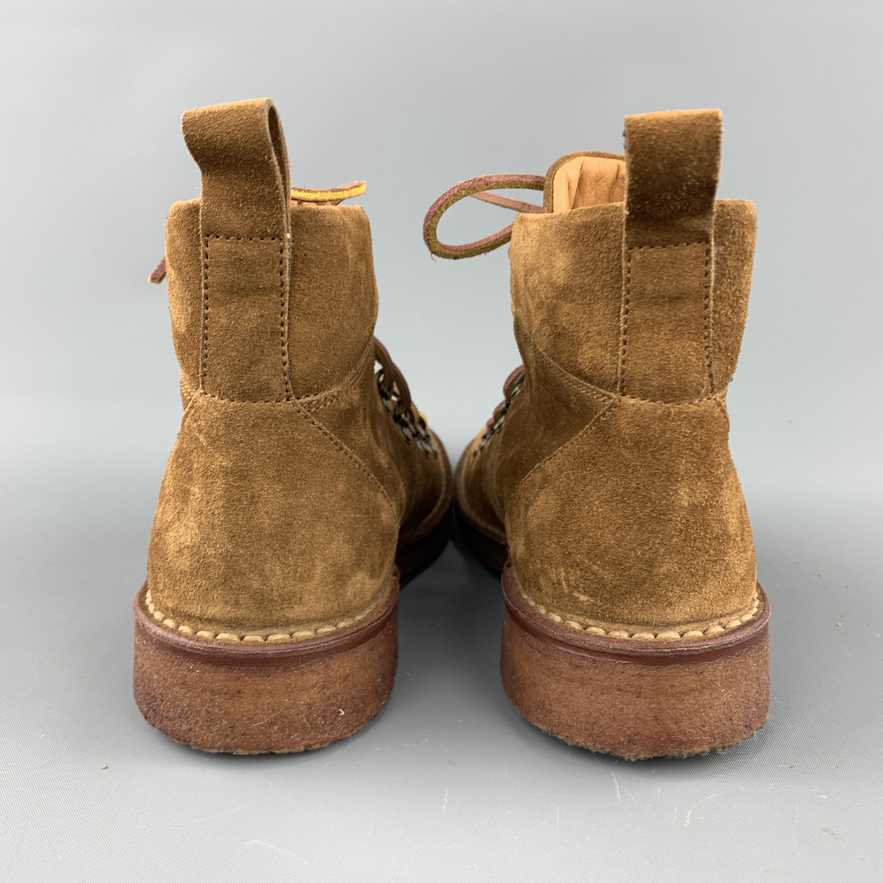 Men's RALPH LAUREN Size 8 Brown Suede Lace Up Crepe Sole Boots