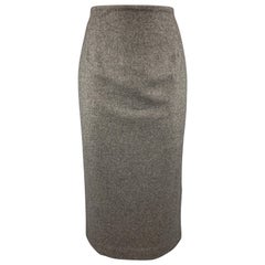 RALPH LAUREN Size 8 Charcoal Cashmere Blend Longline Pencil Skirt