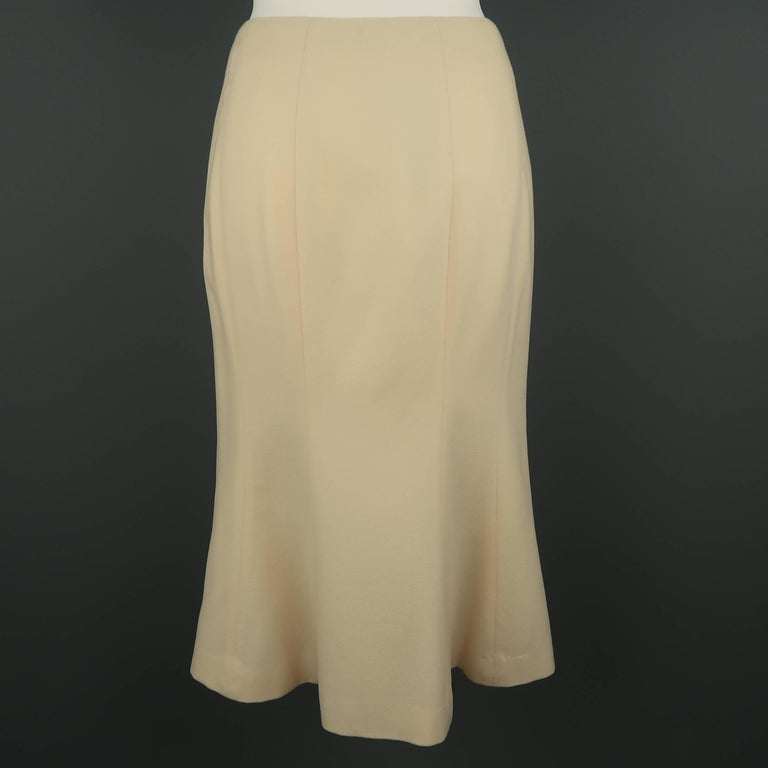 Ralph Lauren Cream Wool and Cashmere Fishtail Pencil Skirt at 1stDibs ...