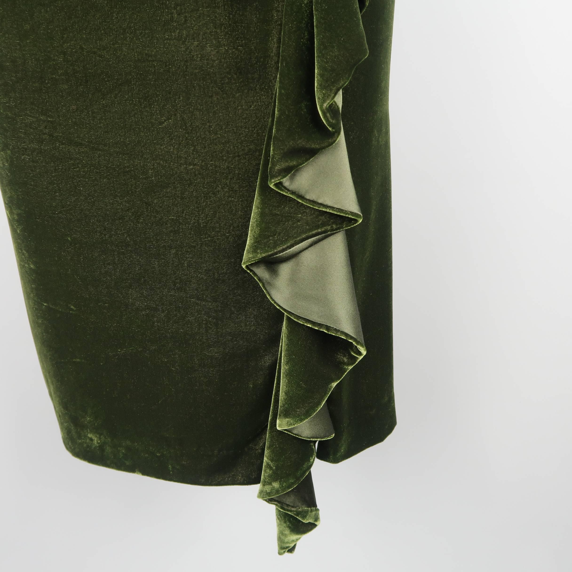 dark green silk skirt