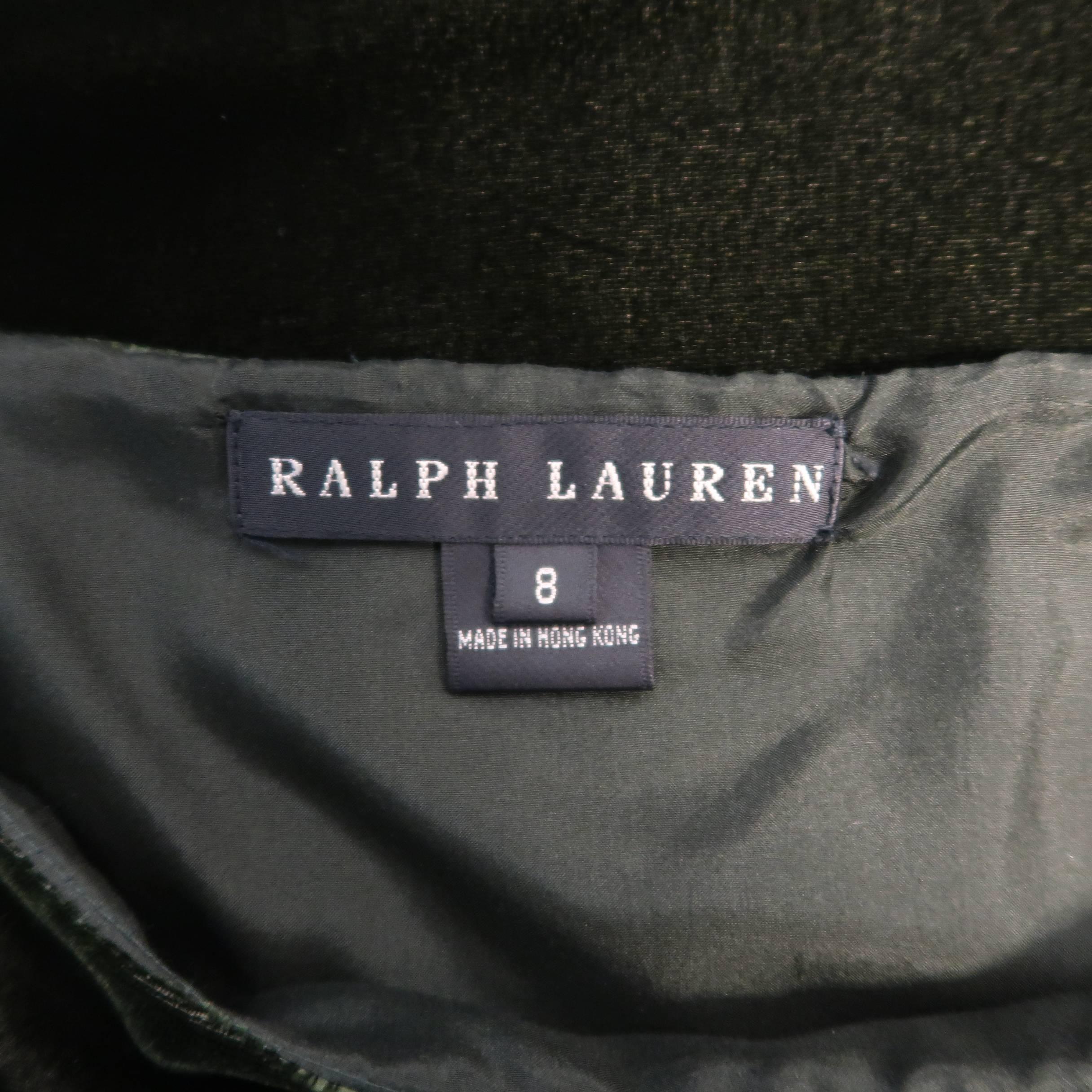 Ralph Lauren Dark Green Silk Blend Velvet Ruffle Skirt at 1stDibs